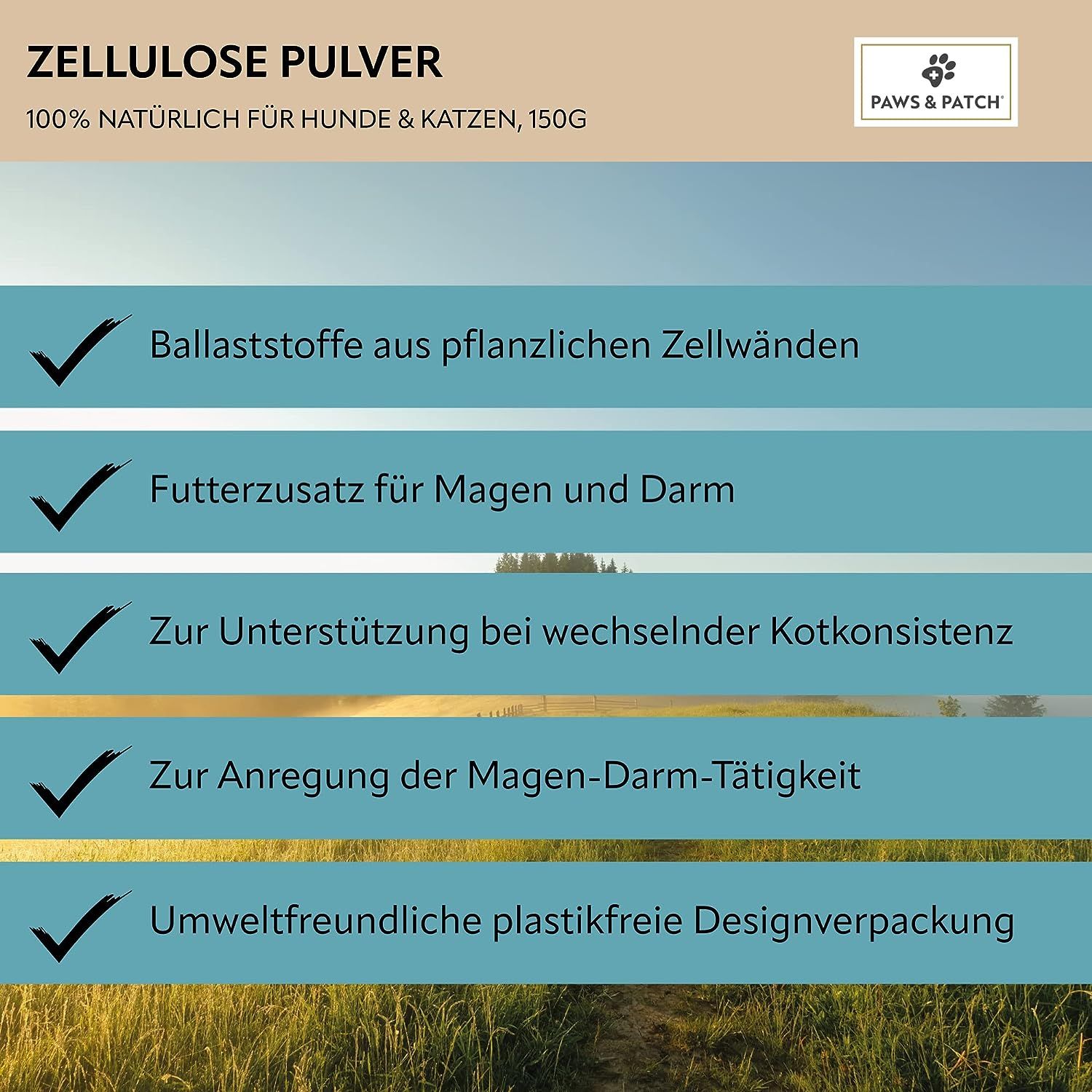 PAWS&PATCH ZELLULOSE Pulver für Hunde und Katzen