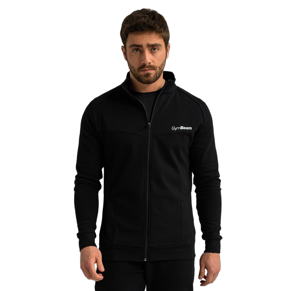GymBeam Sweatshirt Herren Slim Limitless Schwarz ohne Kapuze, Langarm 1 St