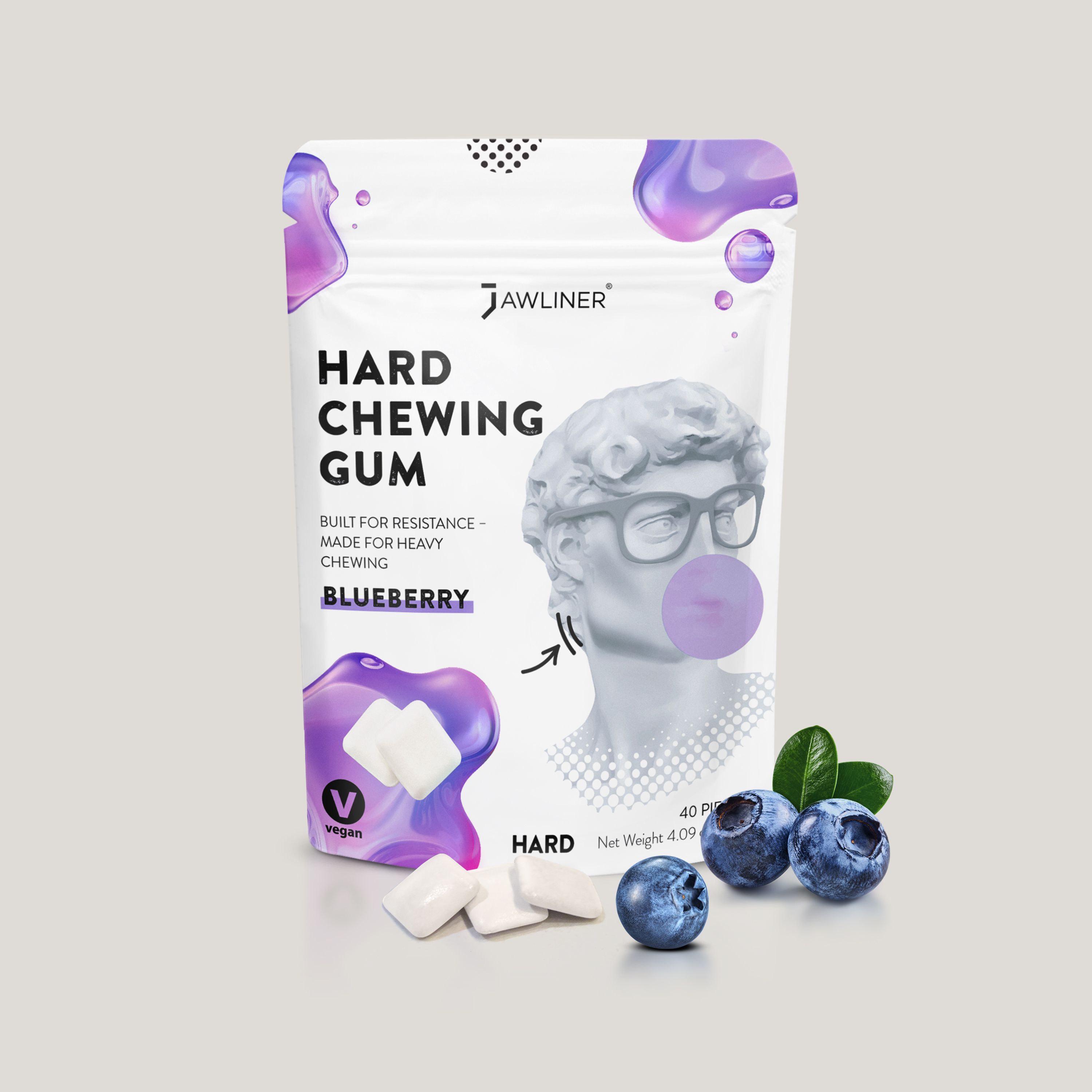 JAWLINER Hard Gum Bubblegum