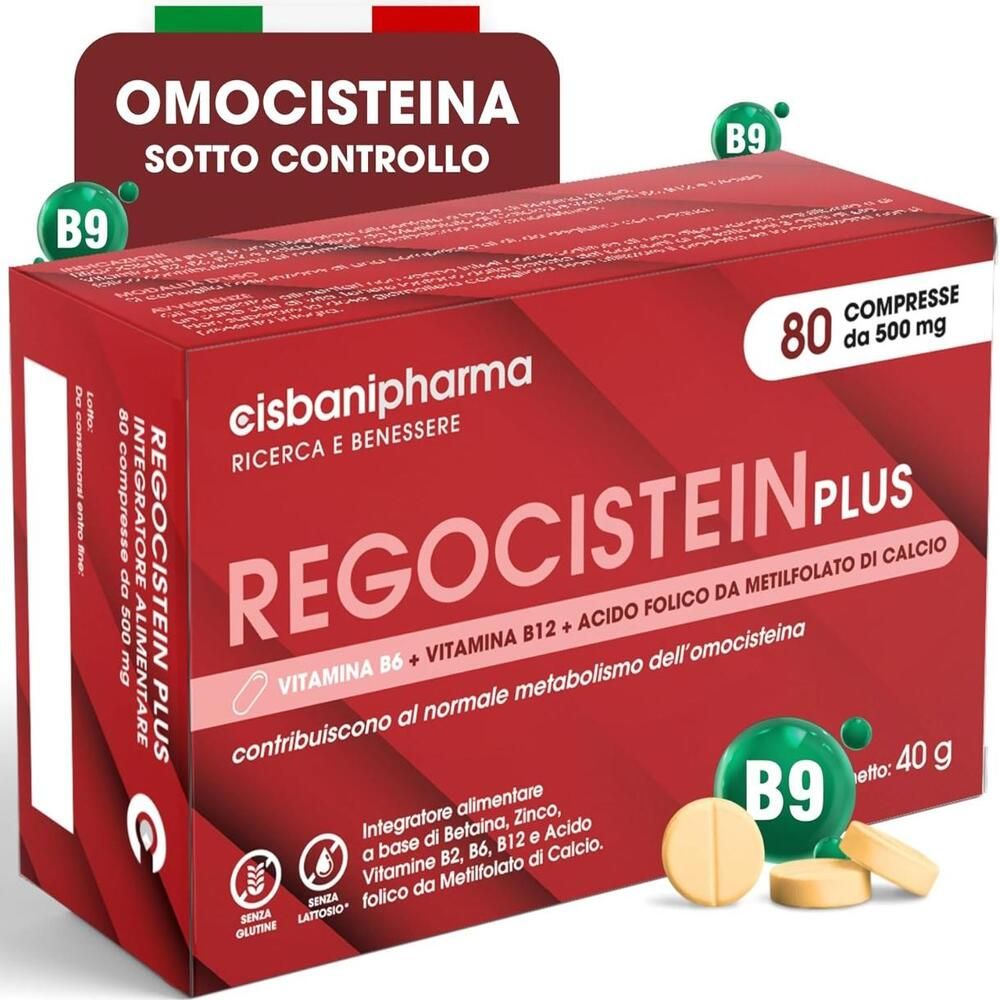 Cisbani Pharma Regocistein Plus - Integratore Per Il Normale Metabolismo Dell'omocisteina Capsule 80 Mg