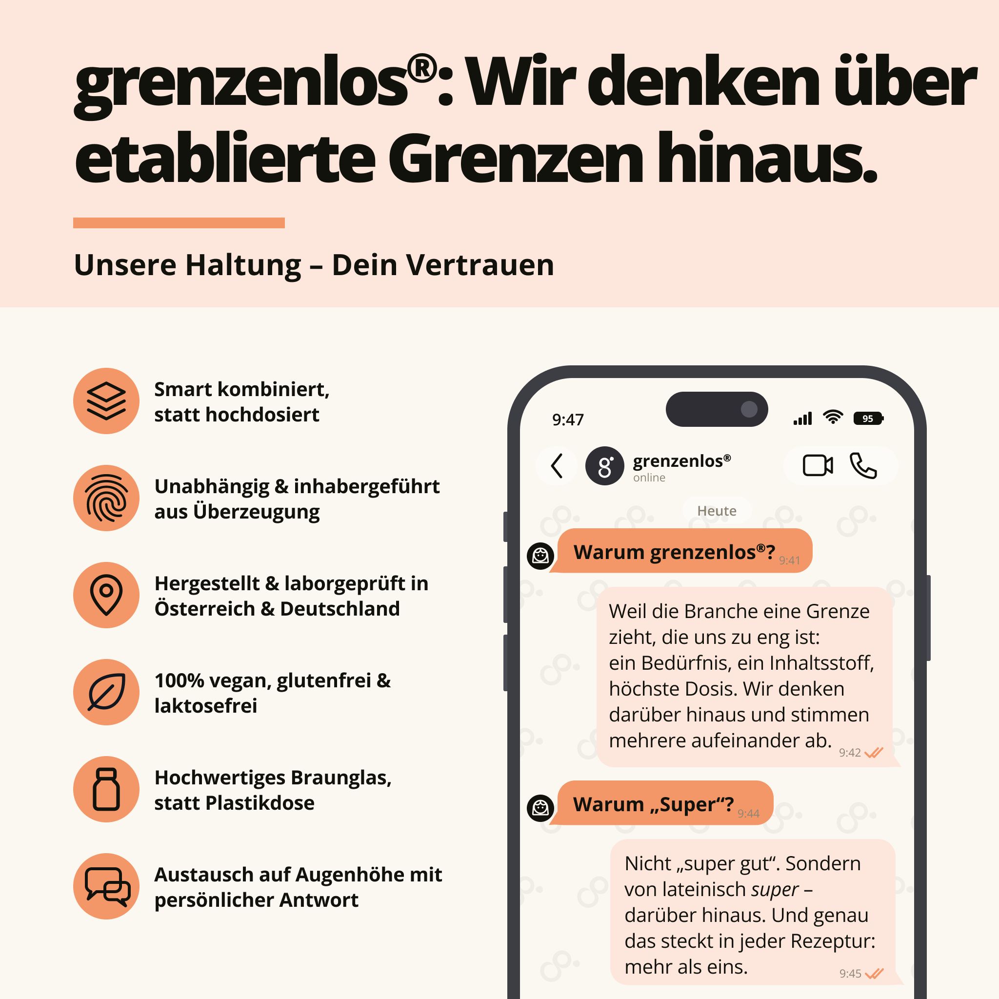 grenzenlos® SUPER FOCUS 13-in-1 Konzentration Komplex | Cholin, L-Tyrosin & Ginkgo | OHNE Koffein
