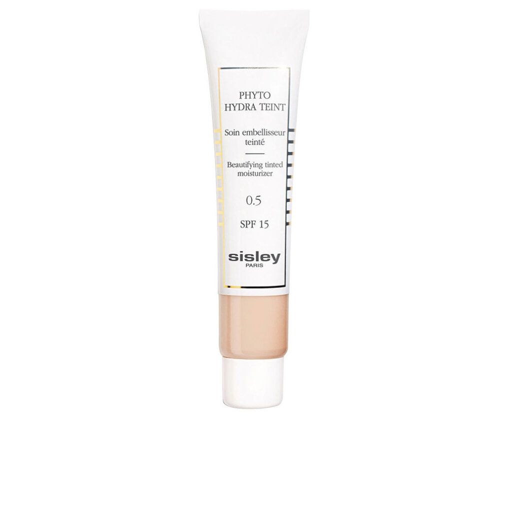 Tube mit getönter Feuchtigkeitspflege. Aufschrift: PHYT0 HYDRA TEINT, 0.5, SPF 15. Marke: Sisley Paris. Produktfarbe: Beige.