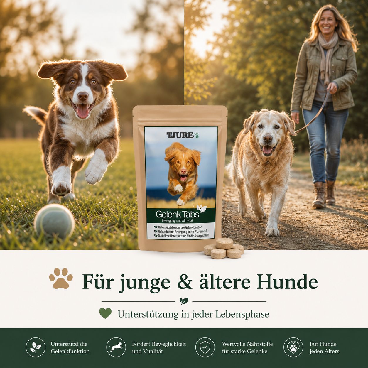 TJURE - Gelenk Tabs 2 x 250 g  Spar Pack | Reduziert Gelenkprobleme | fördert Gelenkgesundheit