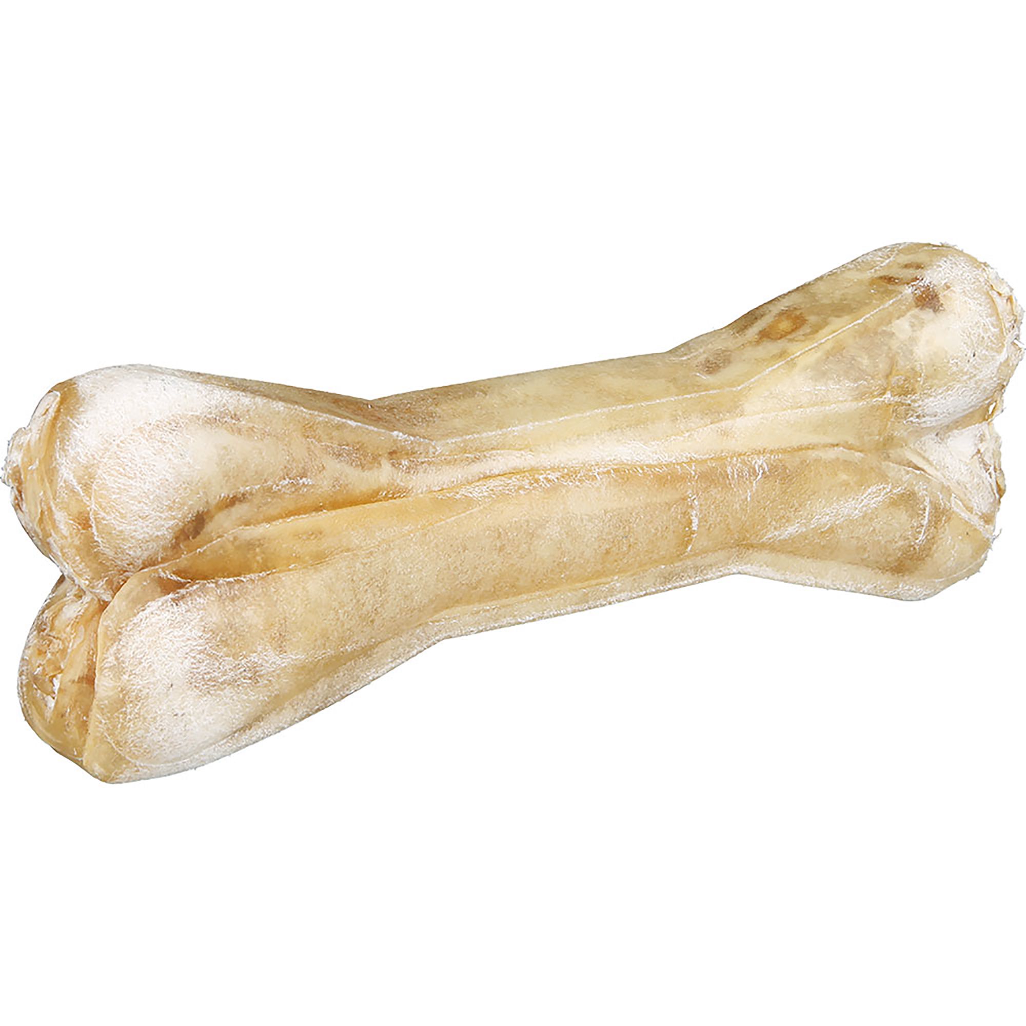 Beiger Kauknochen, Knochenform. Einzelner Kauknochen, leicht schräg.