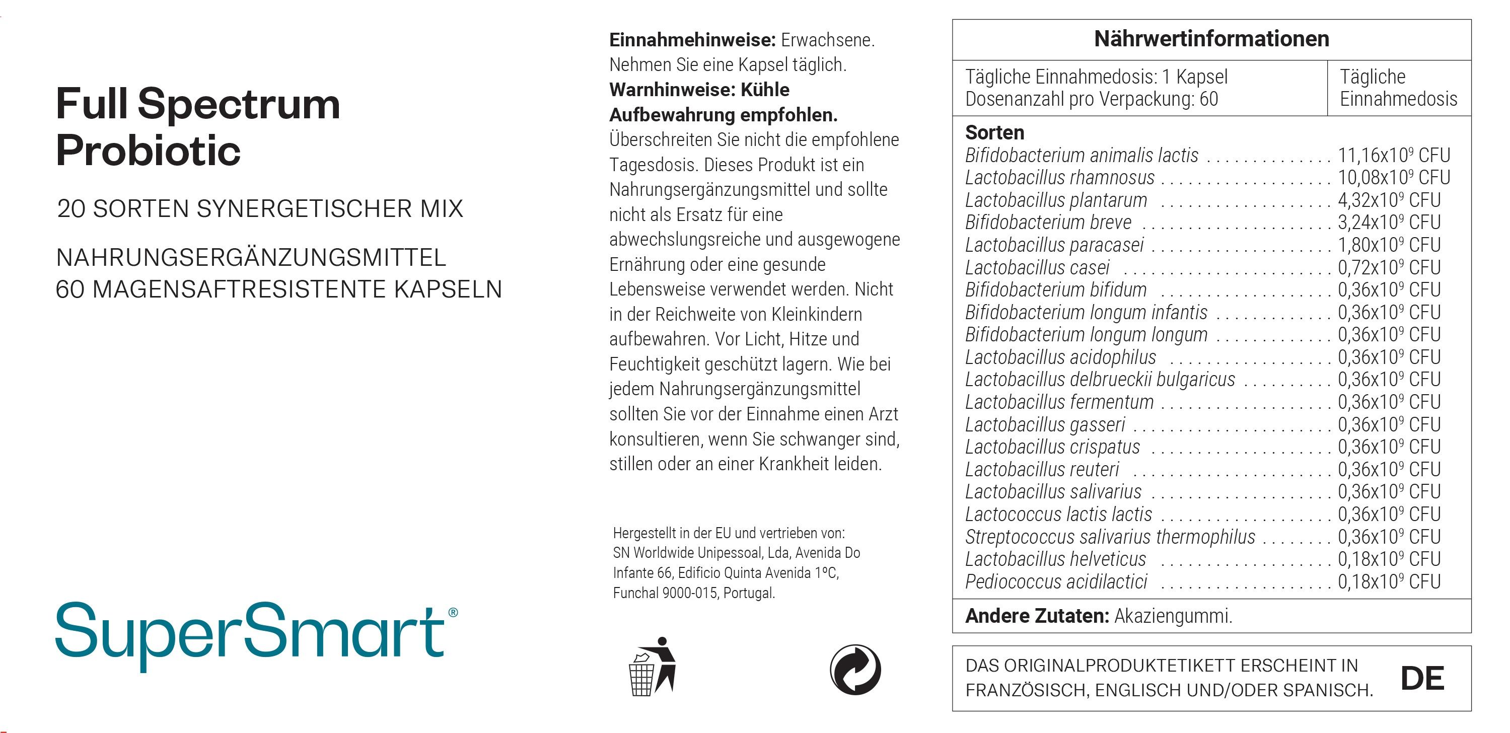 Breitband-Probiotika-Formel - SuperSmart