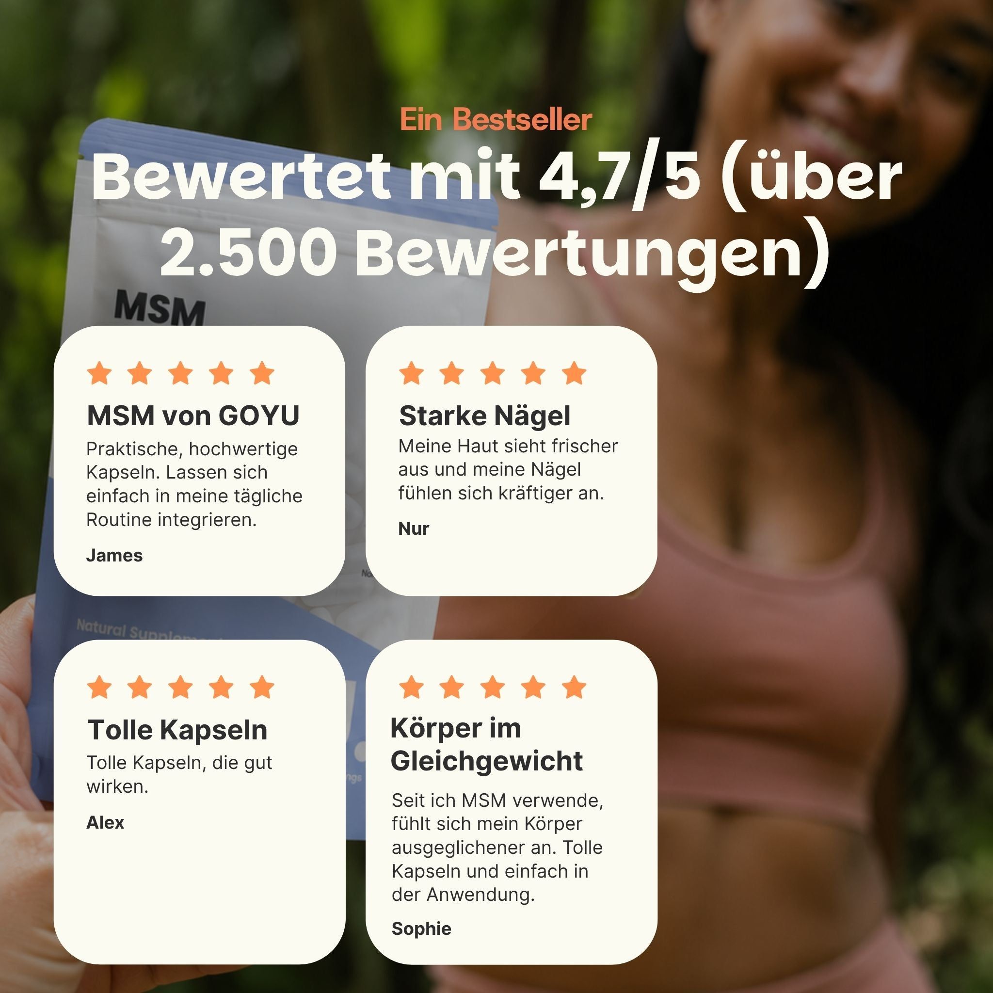 Bestseller: 4,7/5 Sterne. Kundenrezensionen zu MSM Kapseln für Haut, Nägel, Körper.