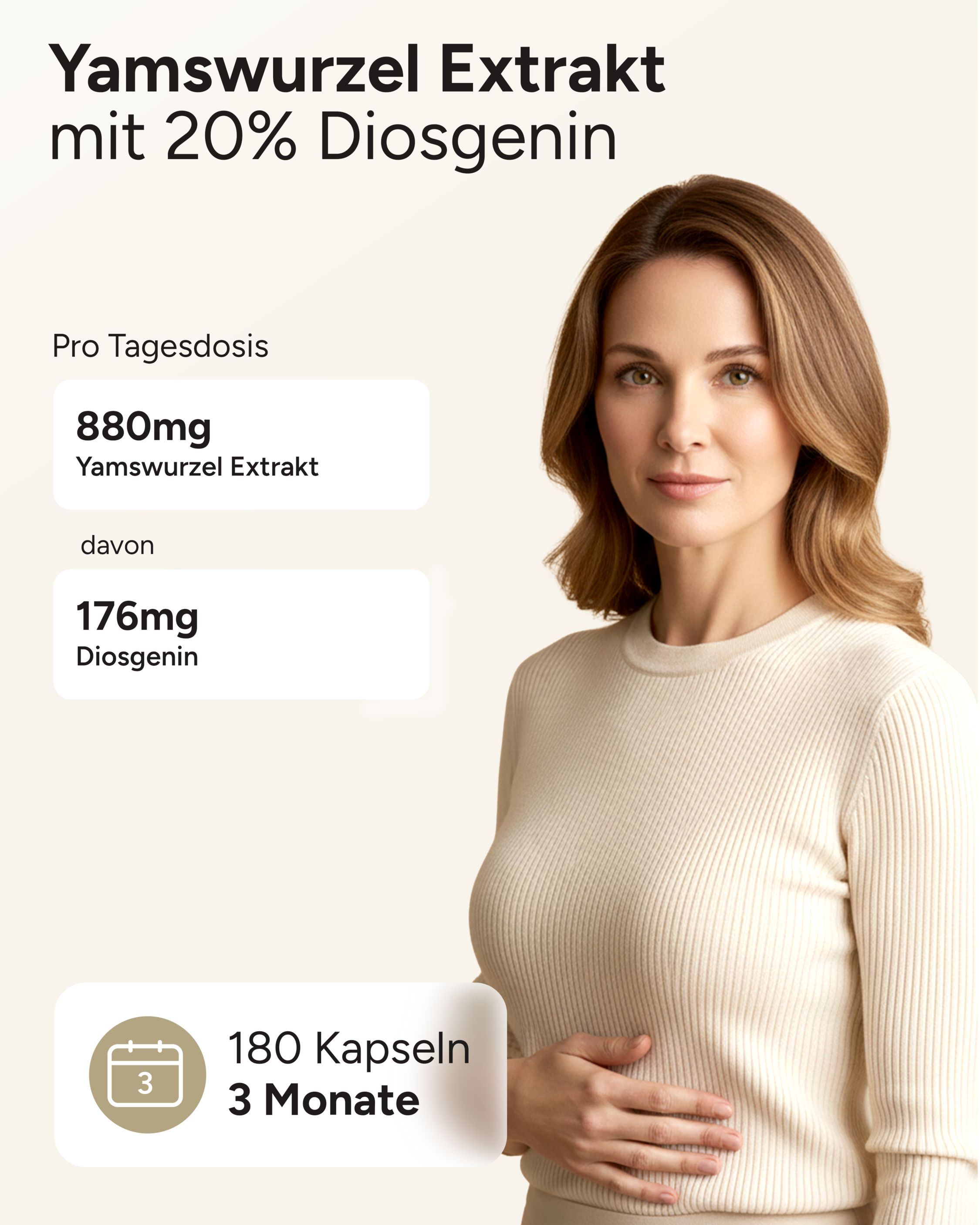 plantomol® Basics - Wild Yams Kapseln - 880mg Yamswurzel hochdosiert pro Tagsedosis - rein & vegan