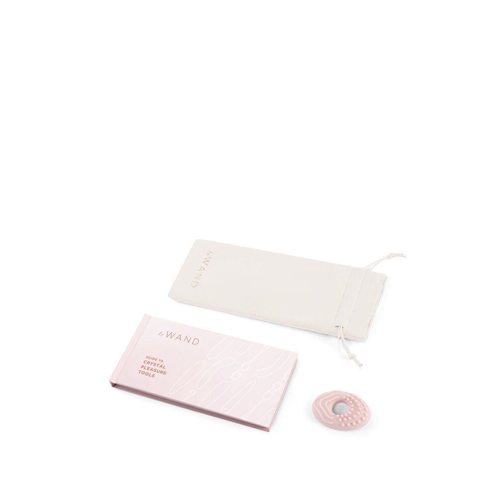 Zubehör für Kristall-Wand. Beutel, Broschüre und Ring. Rosa und weiß.