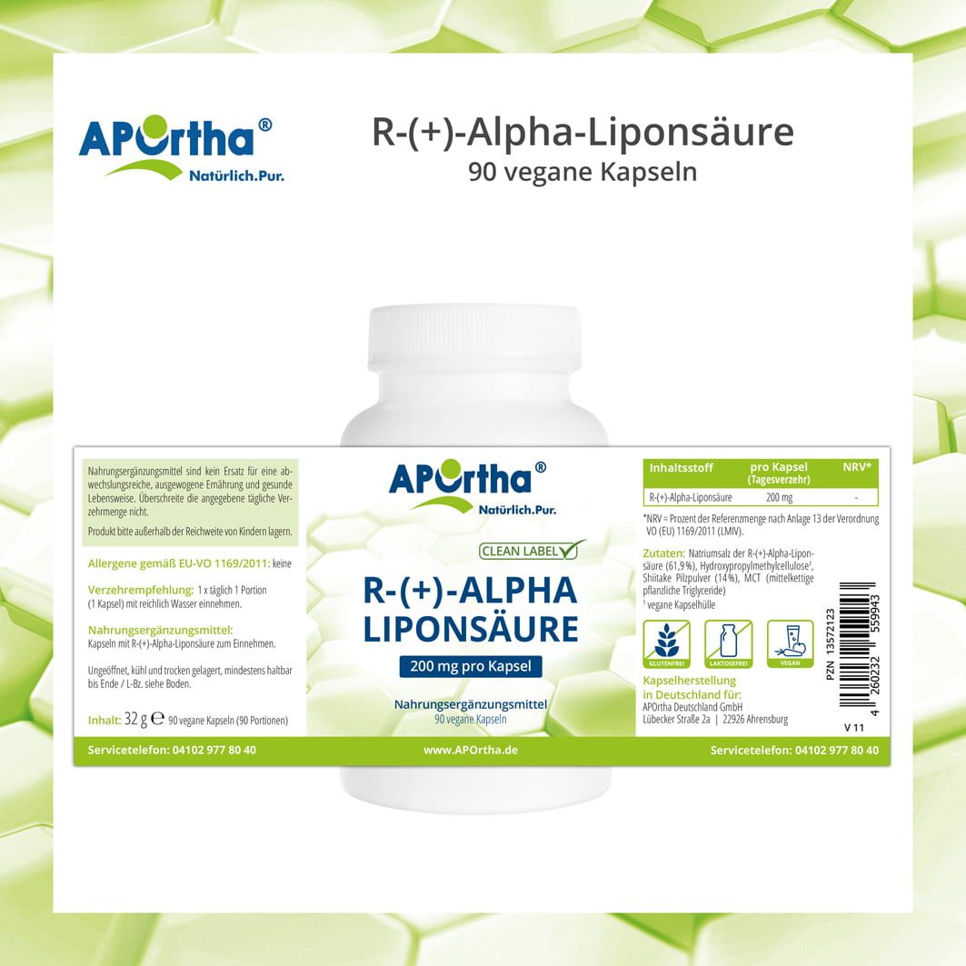 APOrtha® R-(+)-Alpha-Liponsäure Kapseln - 200 mg