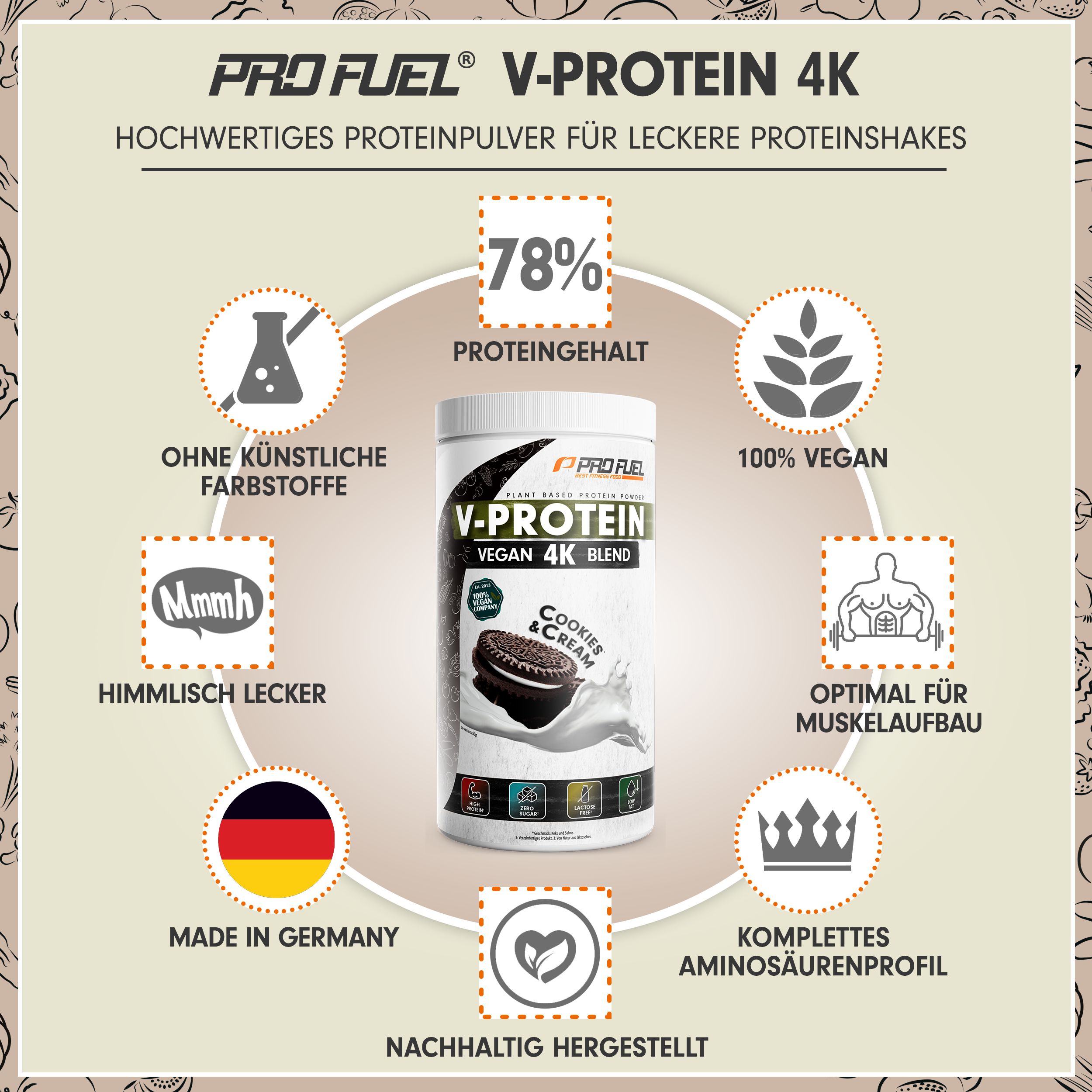 ProFuel - V-Protein 4K 750 g Pulver