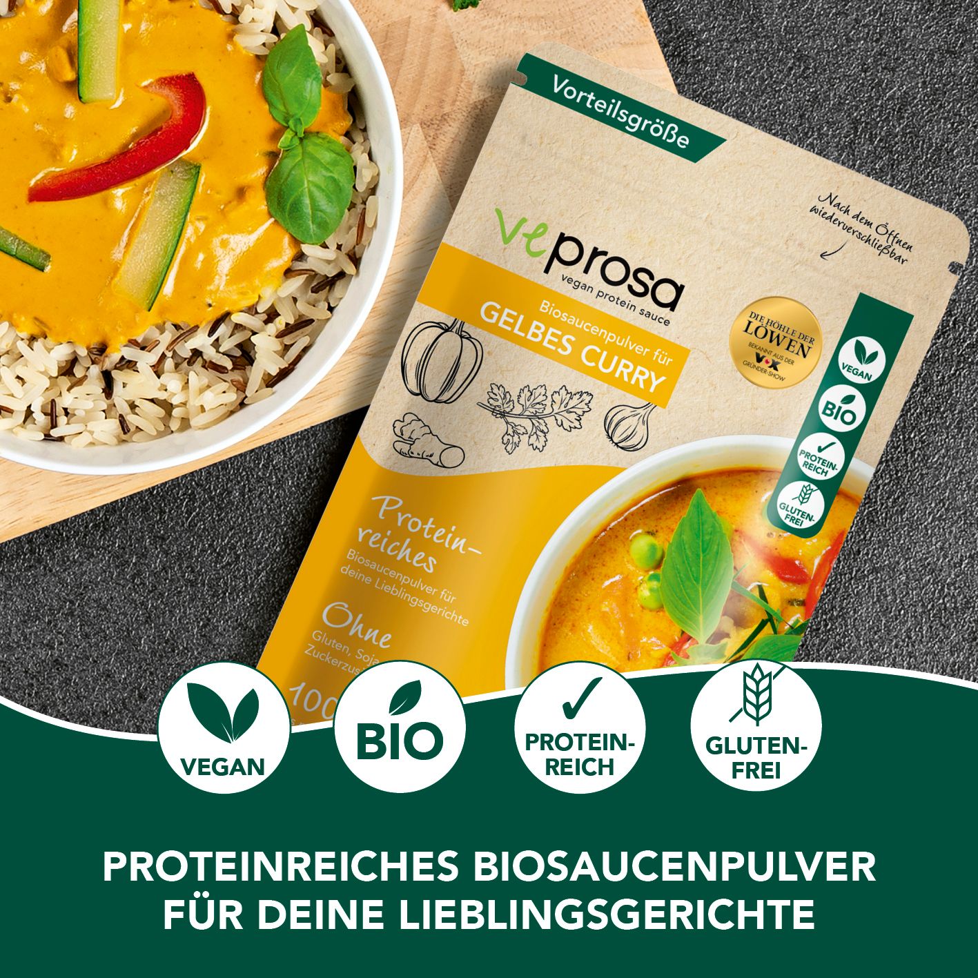 veprosa BIO Saucenpulver für gelbes Curry