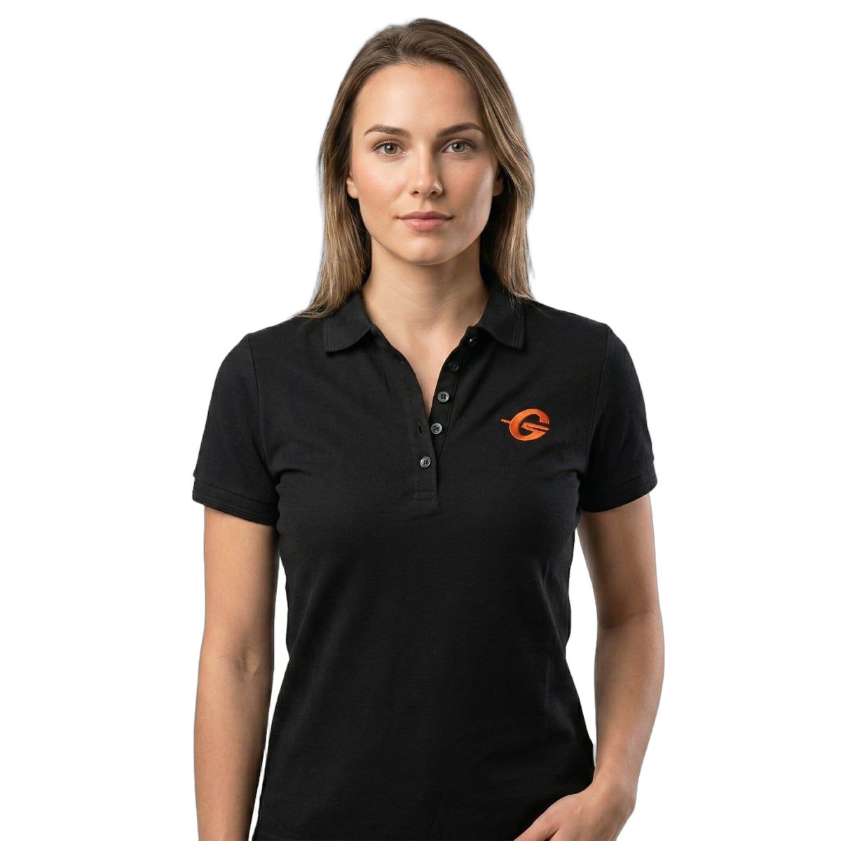 GymBeam Poloshirt Damen regular mit Kragen und Kurzarm in Schwarz