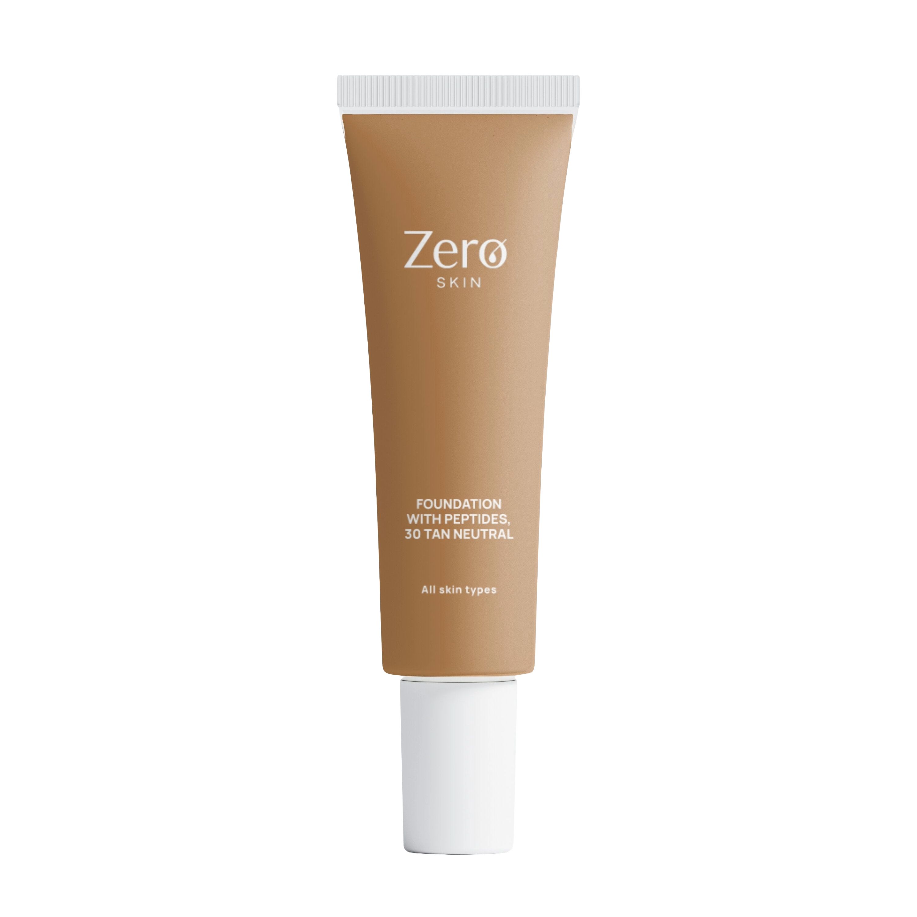 Zero Skin Foundation mit Peptiden, 30 Tan Neutral - hautpflegende Formel Hyaluronsäure ml Make up