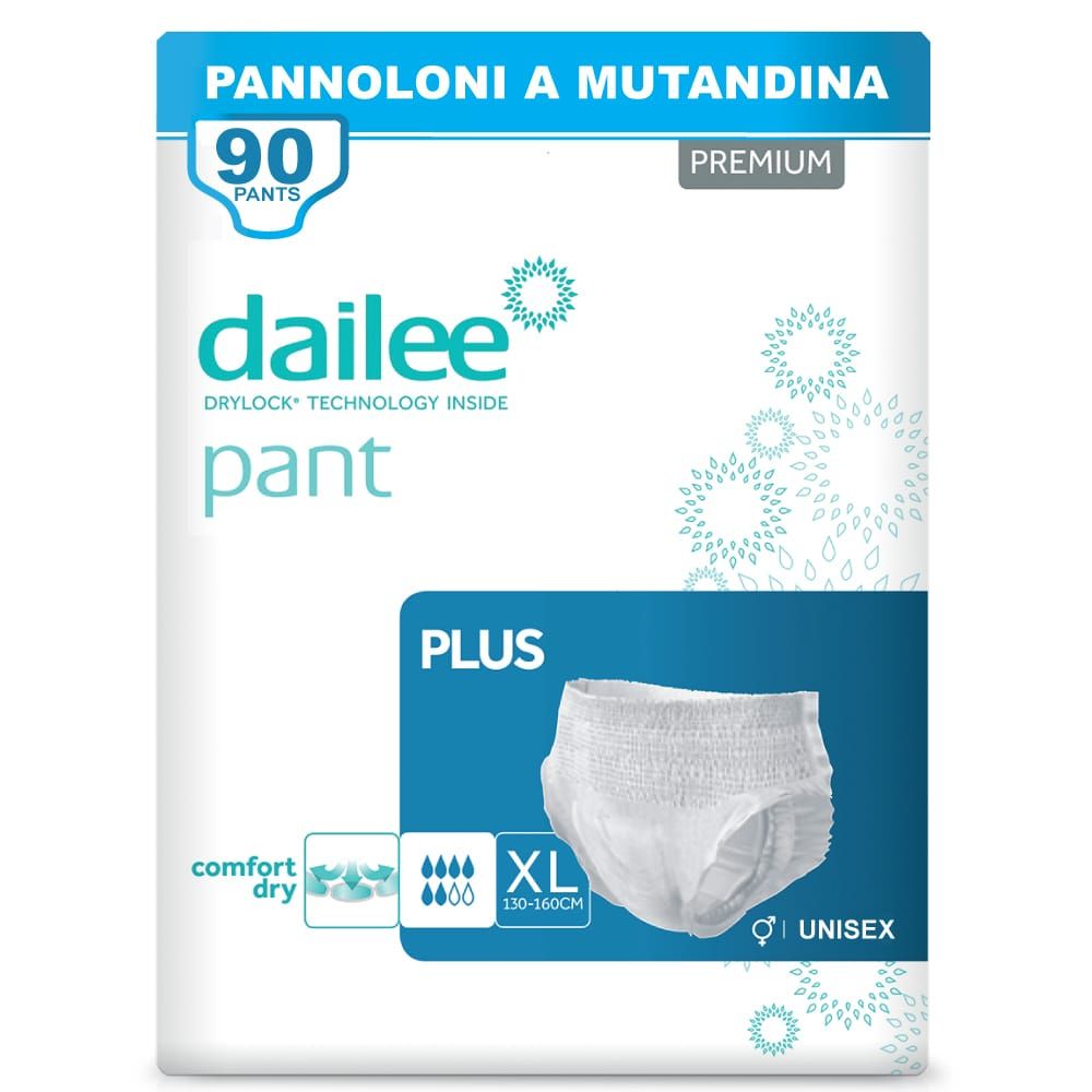 Dailee Pant Plus Inkontinenz Windelhosen für Erwachsene. XL, 130-160cm. 90 Stück. Unisex.