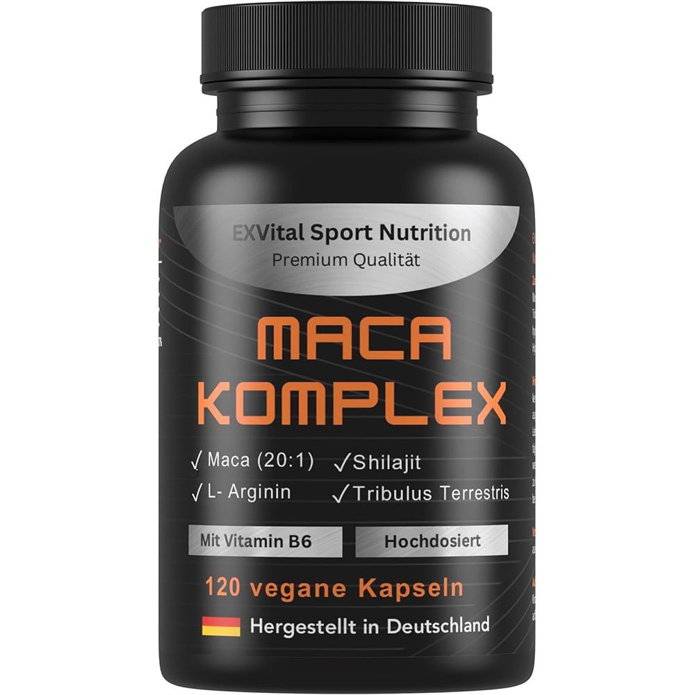 EXVital® Maca Komplex mit Tribulus terrestris, Shilajit, L-Arginin & Vitamin B