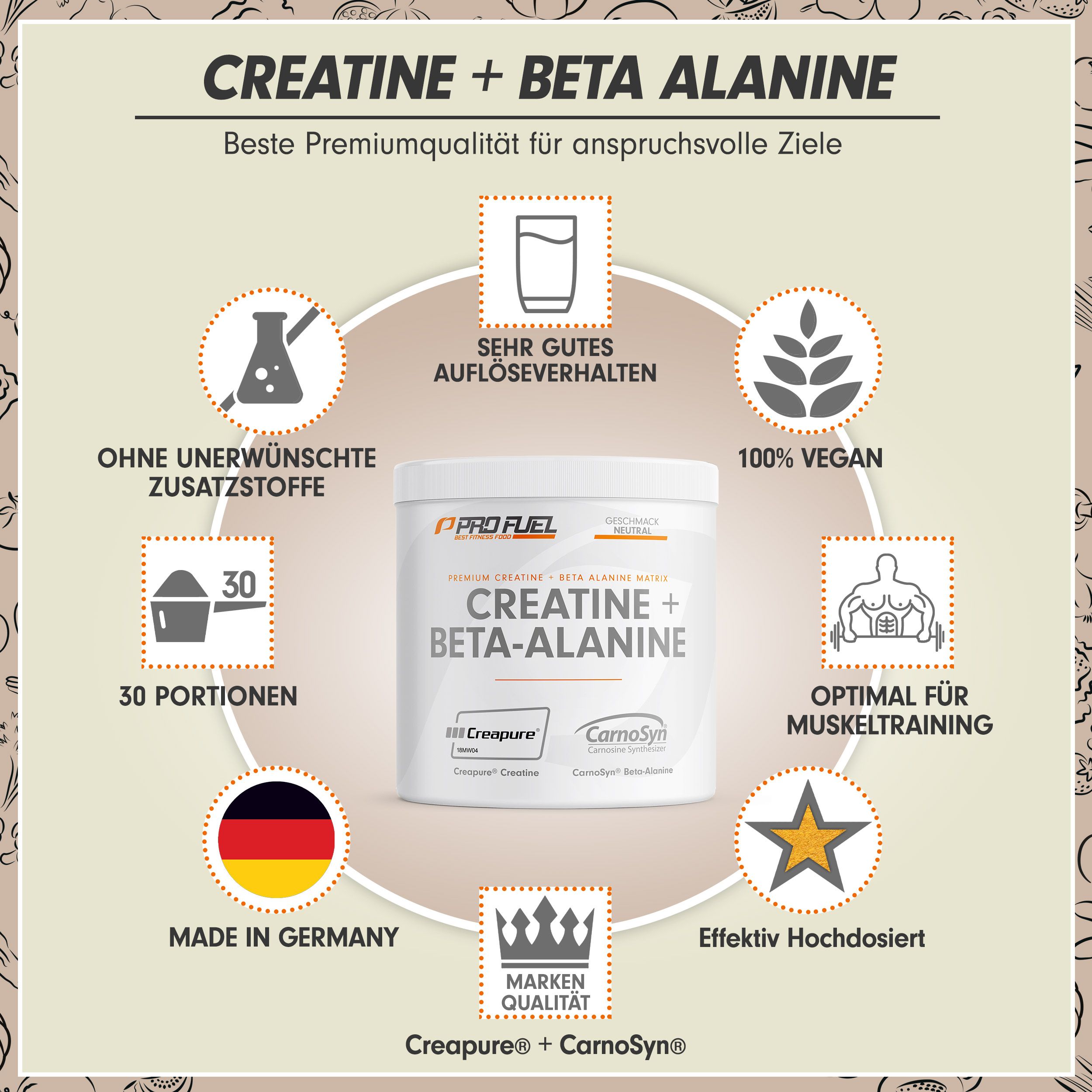 ProFuel - Creatin + Beta-Alanin (Creapure® + Carnosyn®)