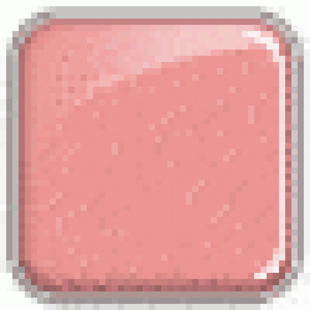 Quadratischer, rosafarbener Lippenstift-Farbton in einer quadratischen Dose mit silbernem Rand.
