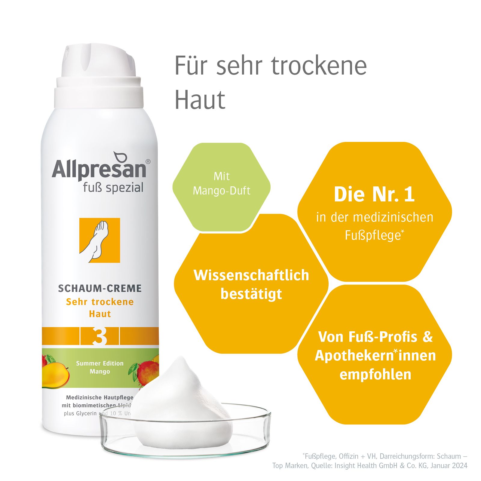 Allpresan Fuß spezial Schaum-Creme Nr. 3 Summer Edt. Mango