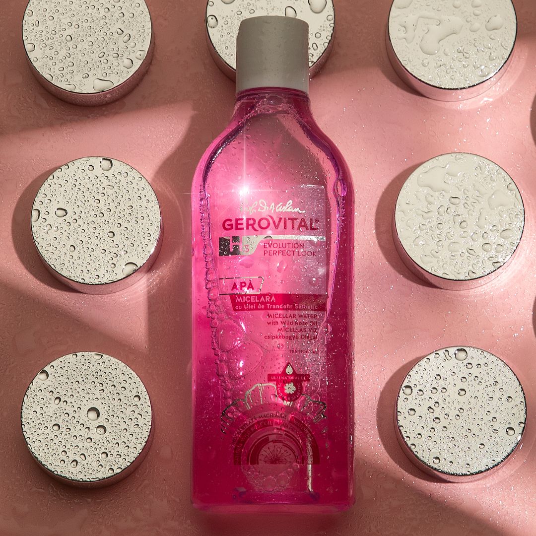 Gerovital – Mizellenwasser mit Wildrosenöl, sanfte Reinigung & Make-up Entferner 400 ml