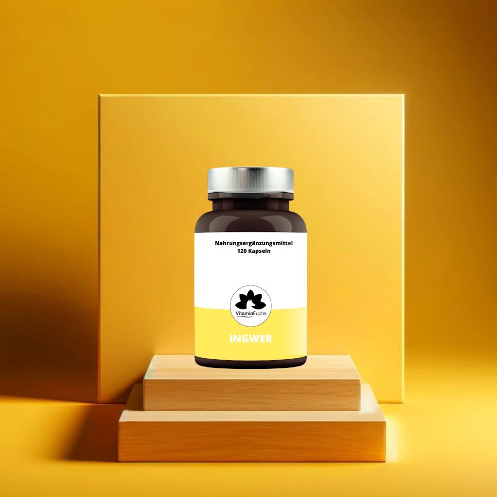 Ingwer + Kapseln - Ingwerpulver optimal Bioverfügbar von VitaminFuchs