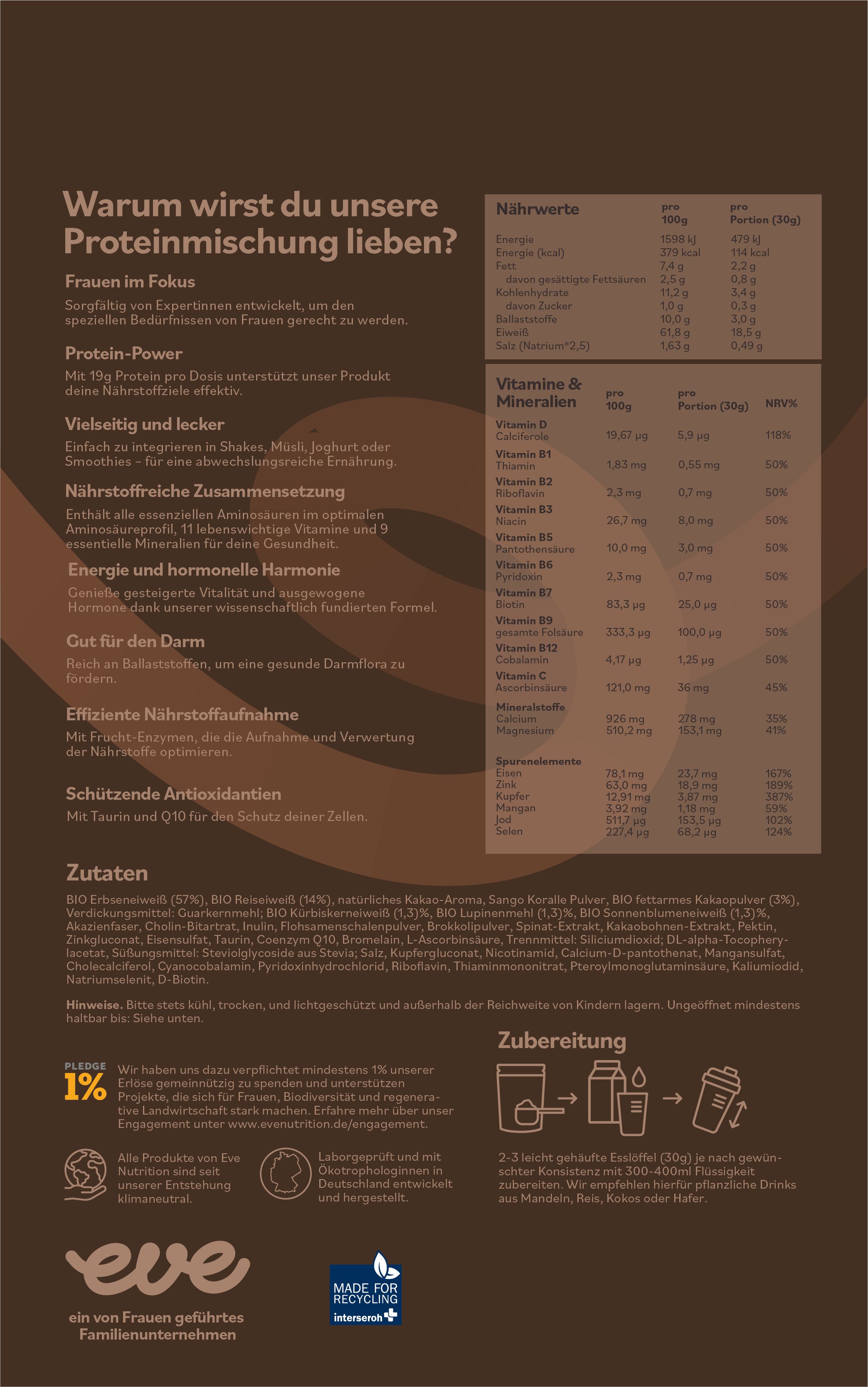 Eve Divine Cocoa Protein (vegan)