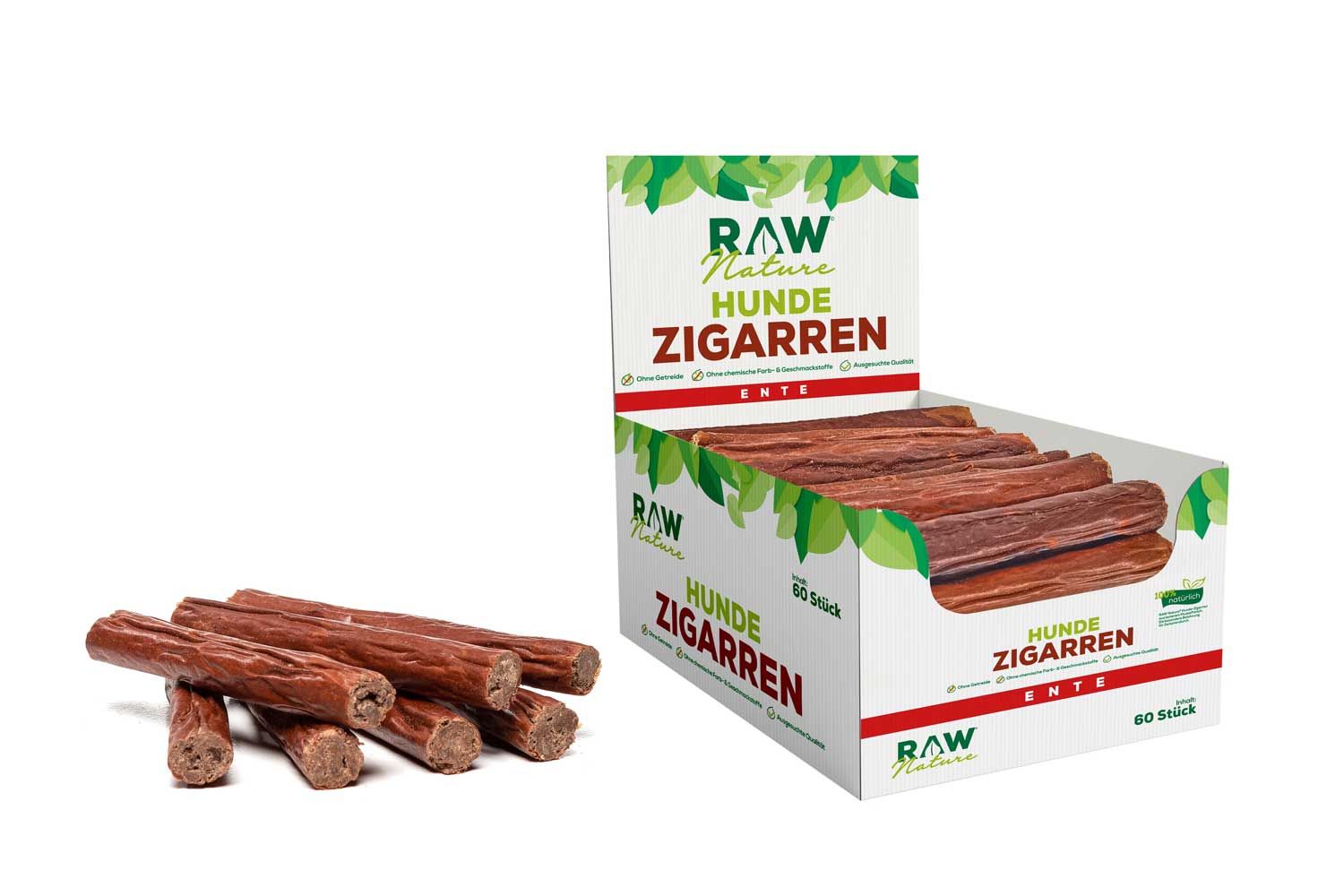 RAW Nature Hundesnack, Ente Hunde-Zigarren, Dörrfleisch Kausnack