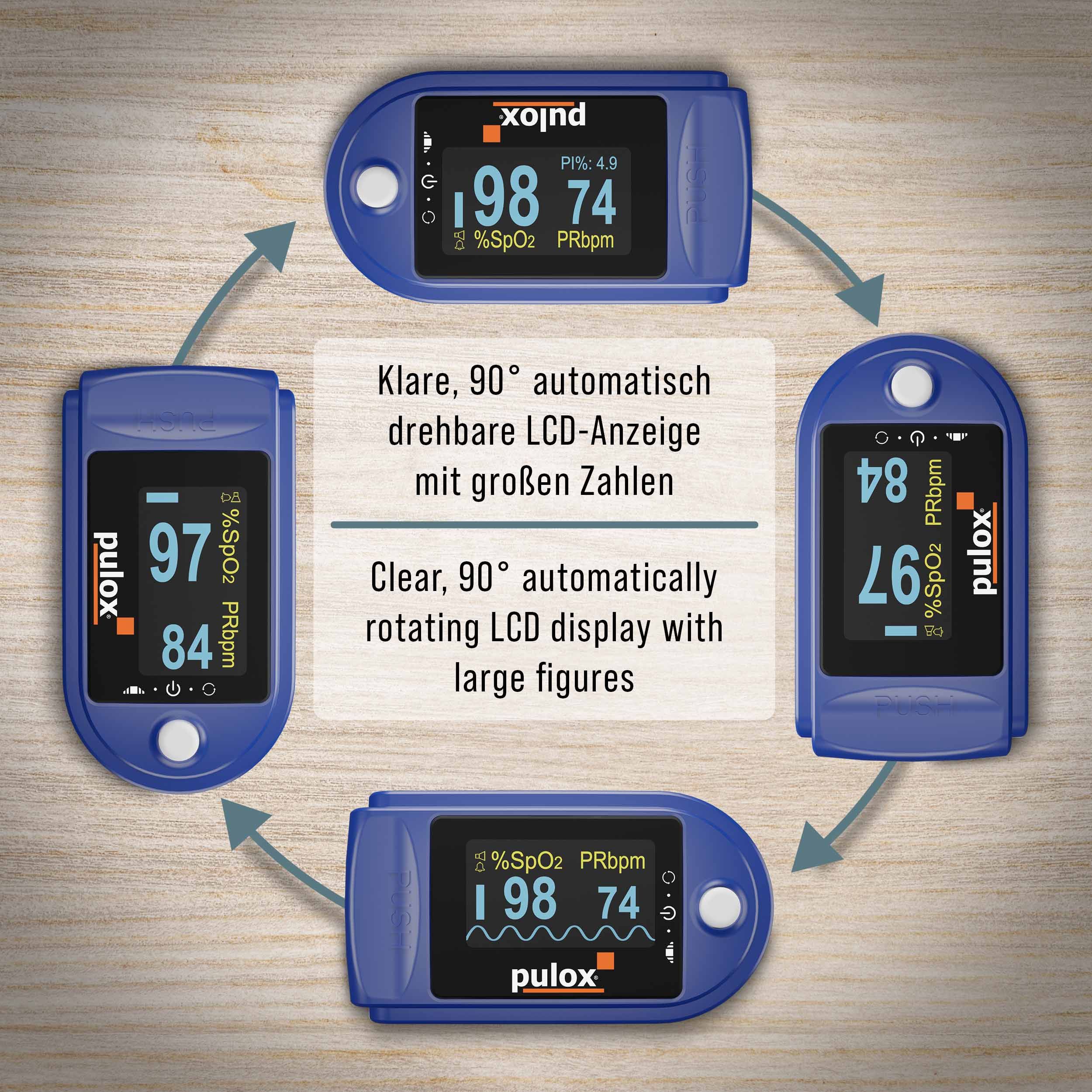 Pulox PO-200A Set - Finger-Pulsoximeter - Blau