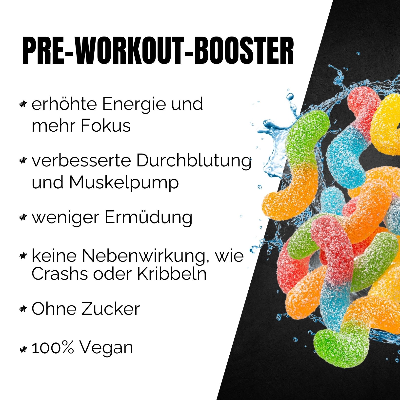 Bios Nutrition Pre-Workout-Booster - Vegan kein Kribbeln & ohne Creatin 500 g Pulver