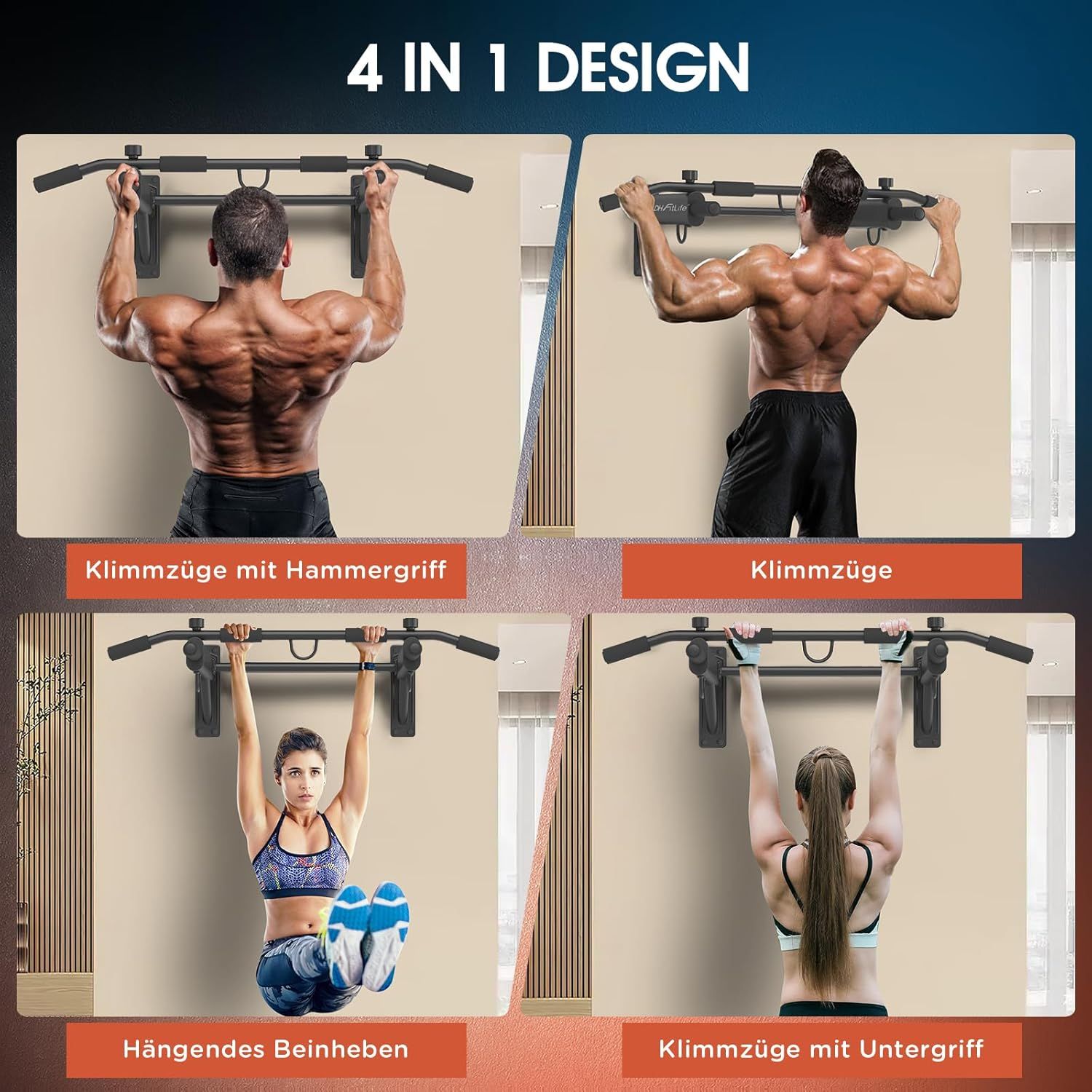 DH FitLife Wandmontage Klimmzugstange