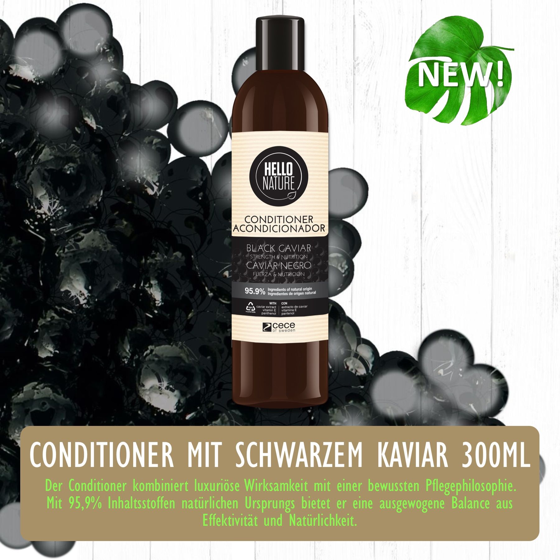 Hello Nature Haarspülung mit Black Caviar für intensive Haarpflege