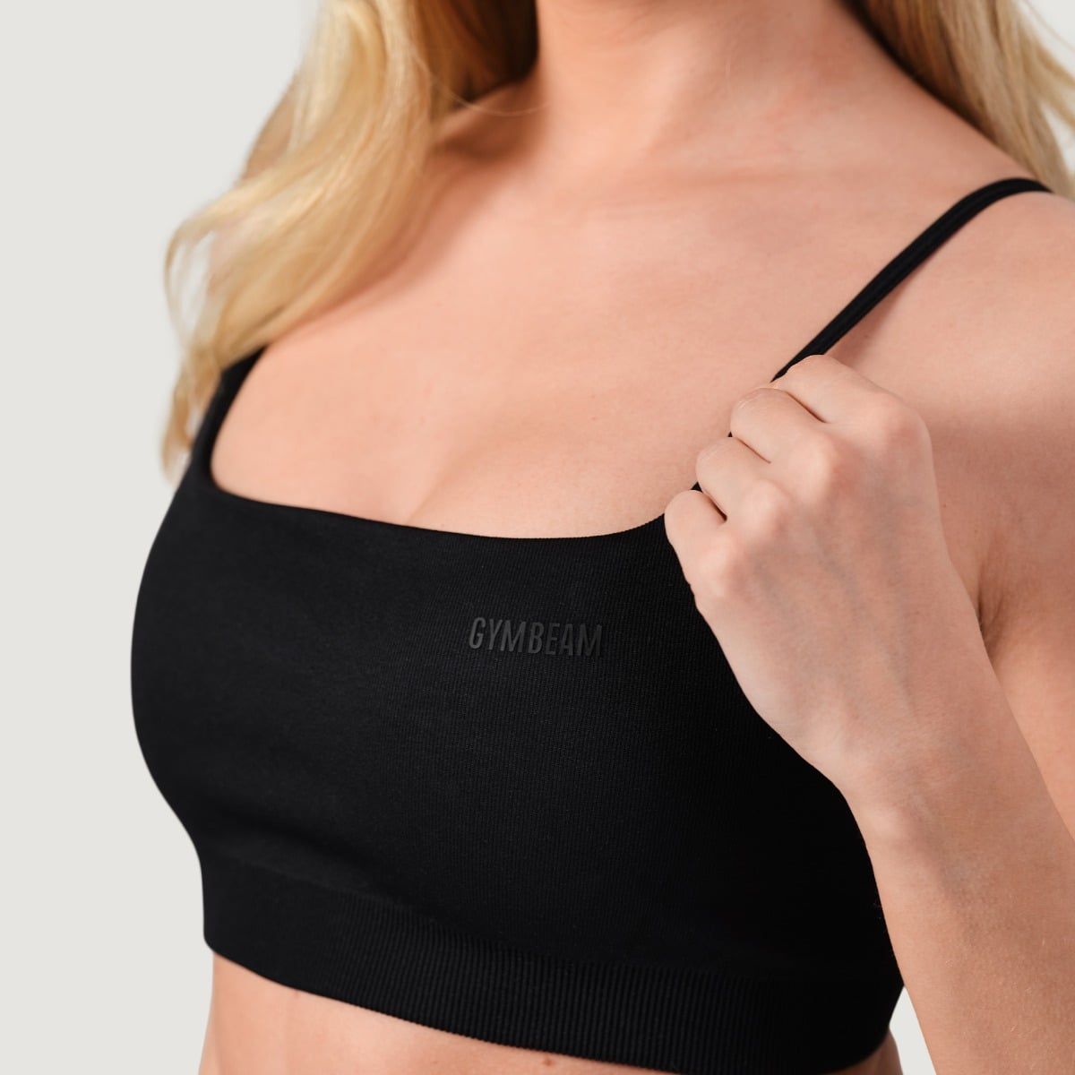GymBeam Sport-BH Frauen nahtlos mit verstellbaren Trägern NEO Black