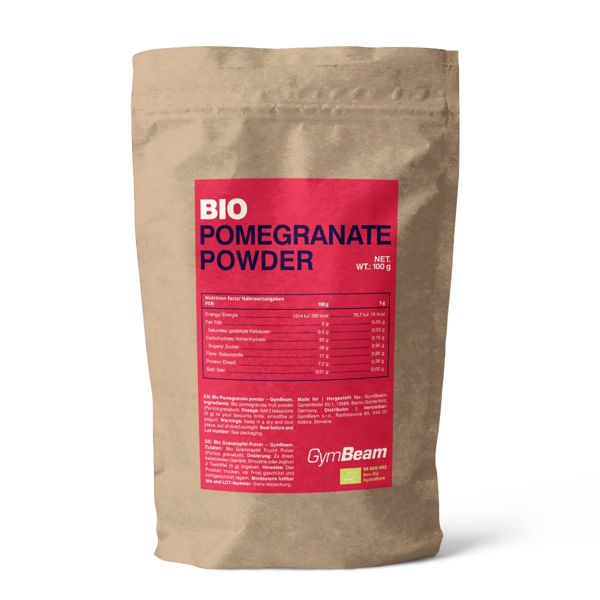 GymBeam BIO Granatapfel-Pulver vegan 100 g