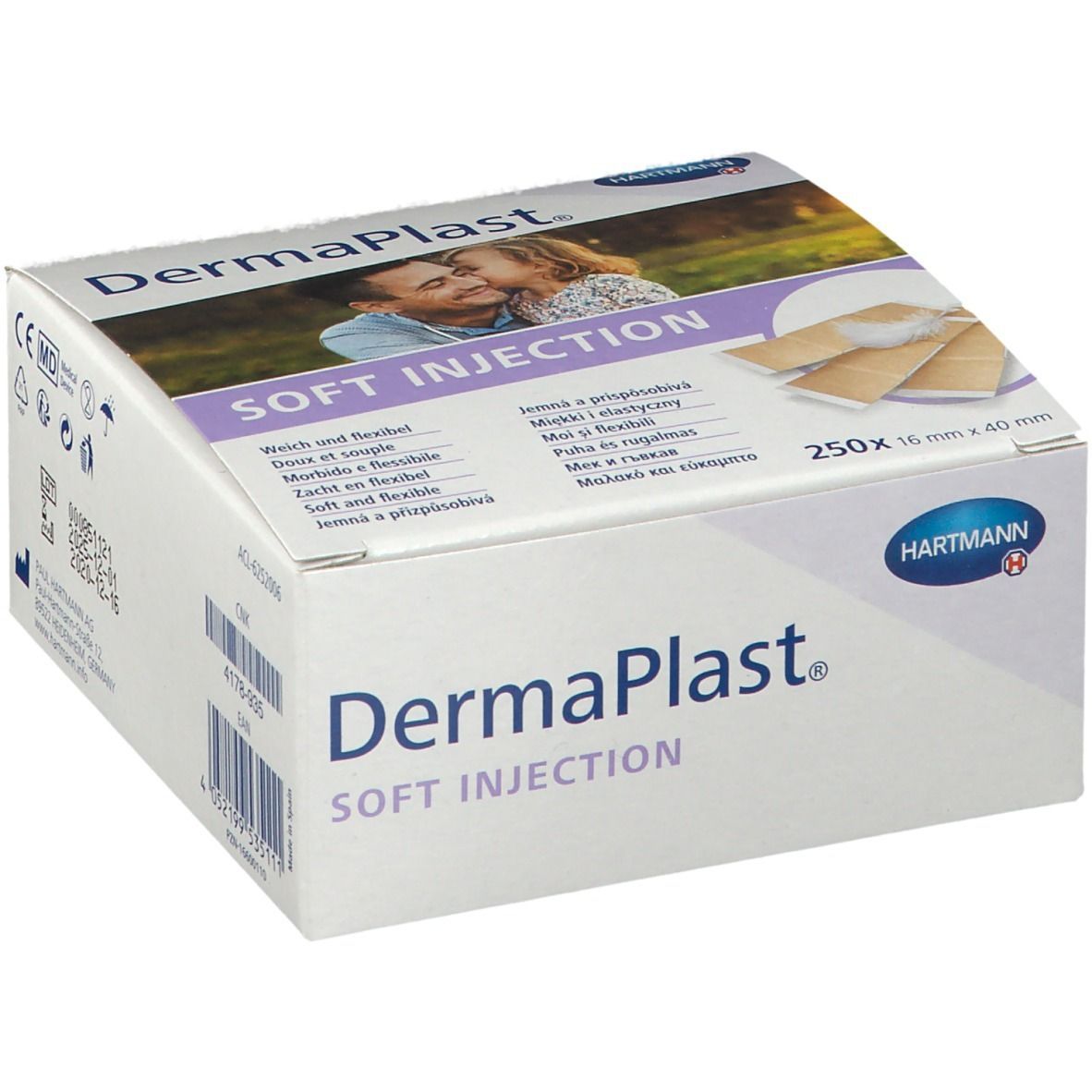 Vorderansicht der Verpackung DermaPlast® SOFT INJECTION.