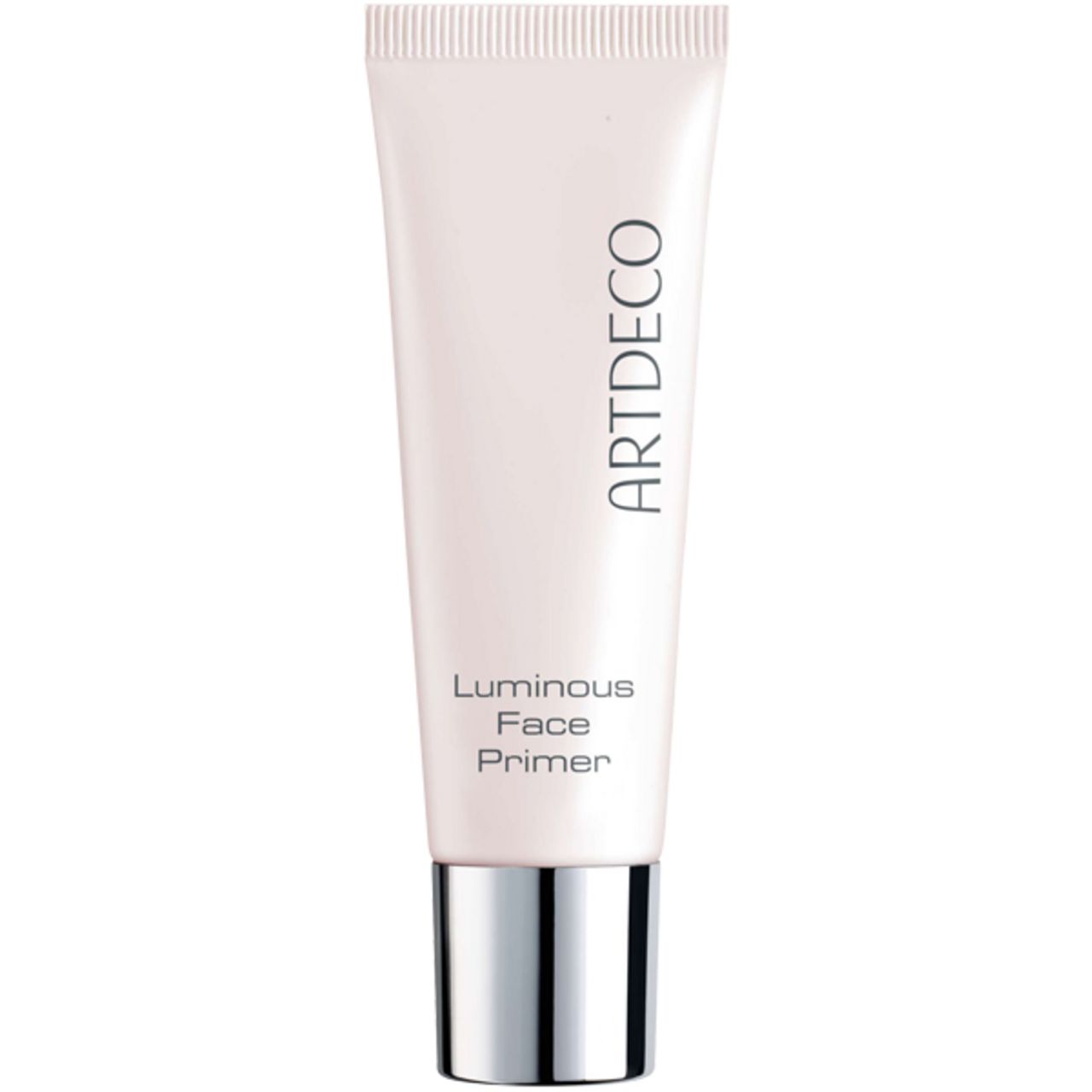 Tube mit Produktbezeichnung Artdeco Luminous Face Primer. Weißer Tubenkörper, silberfarbener Verschluss. Schriftzug in Schwarz.