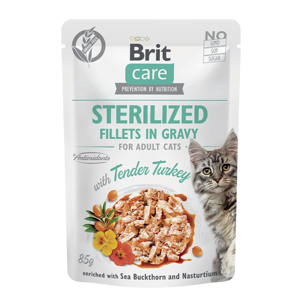 Brit Care Cat - Fillets in Gravy with Tender Turkey - Sterilized
