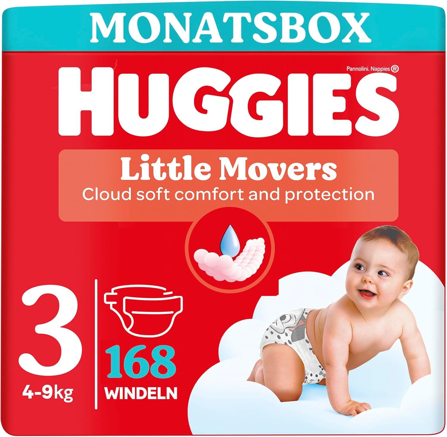 Huggies Windeln Little Movers Baby Größe 3 Monatsbox 168 St