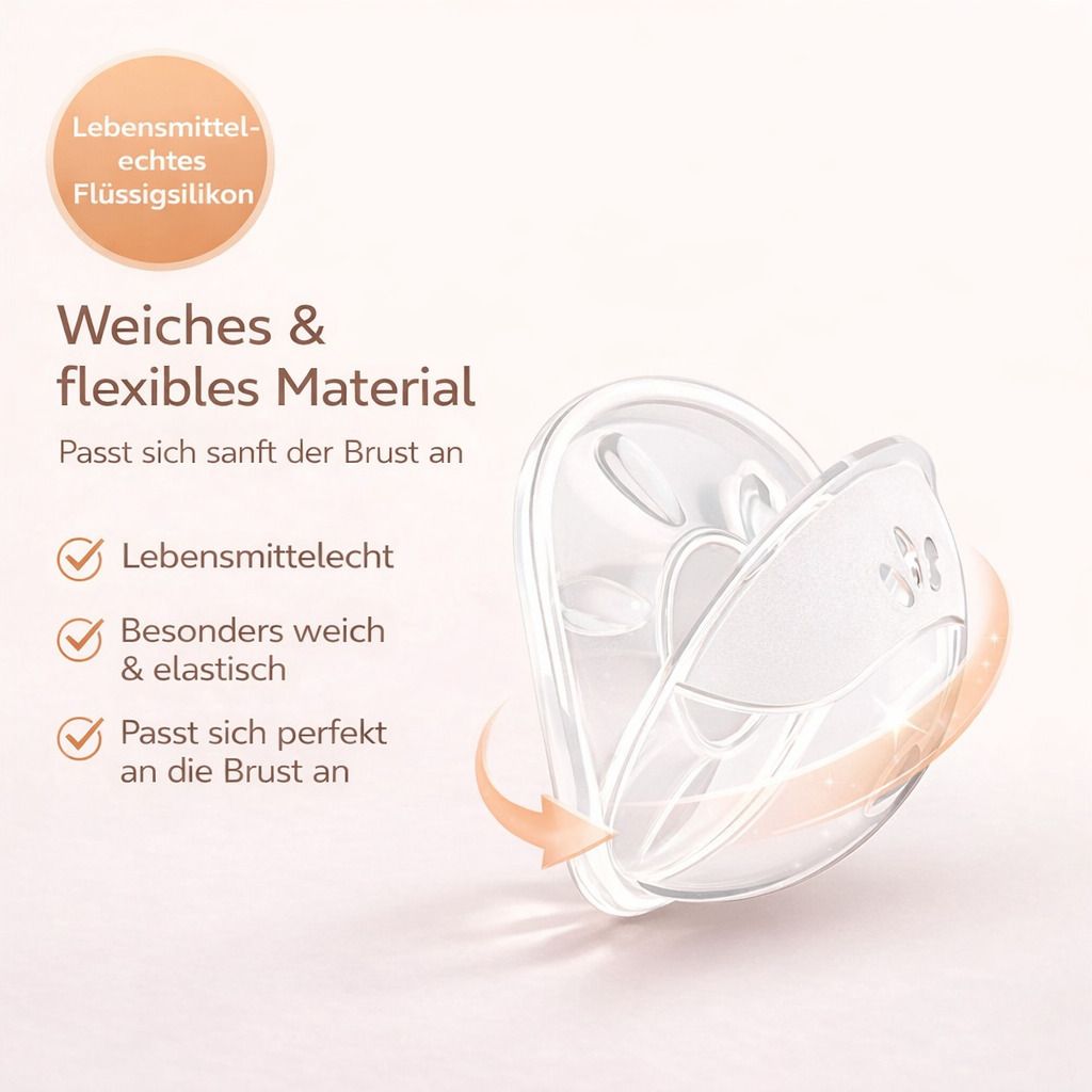 Muttermilchsammler Silikon , BPA frei, wiederverwendbar, auslaufsicher & diskret