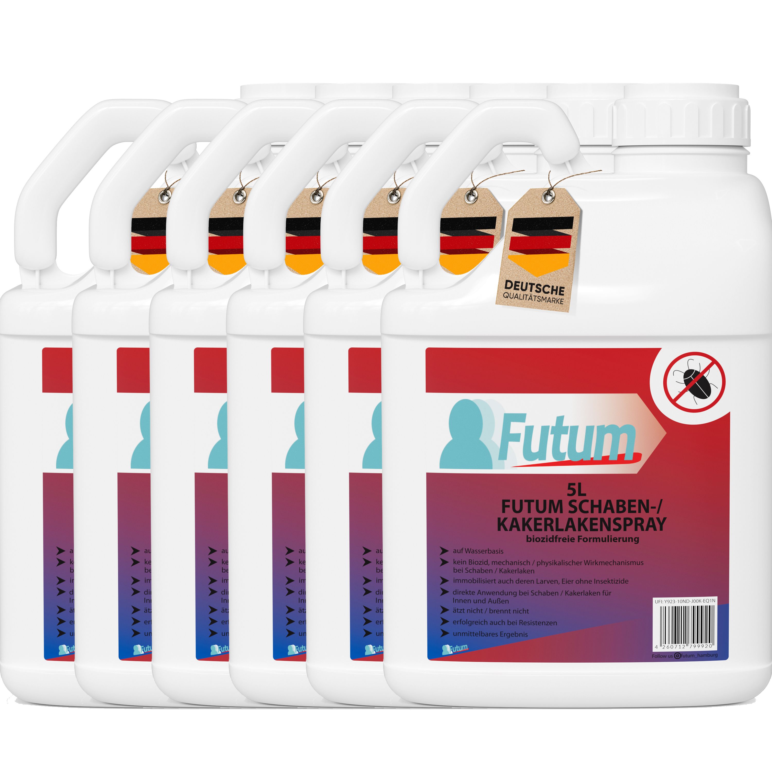 FUTUM 6x5L Schaben- / Kakerlakenspray