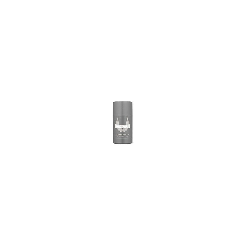 Deodorant-Stick. Zylindrische Form. Aufschrift: INVICTUS, paco rabanne, Deodorant Stick.