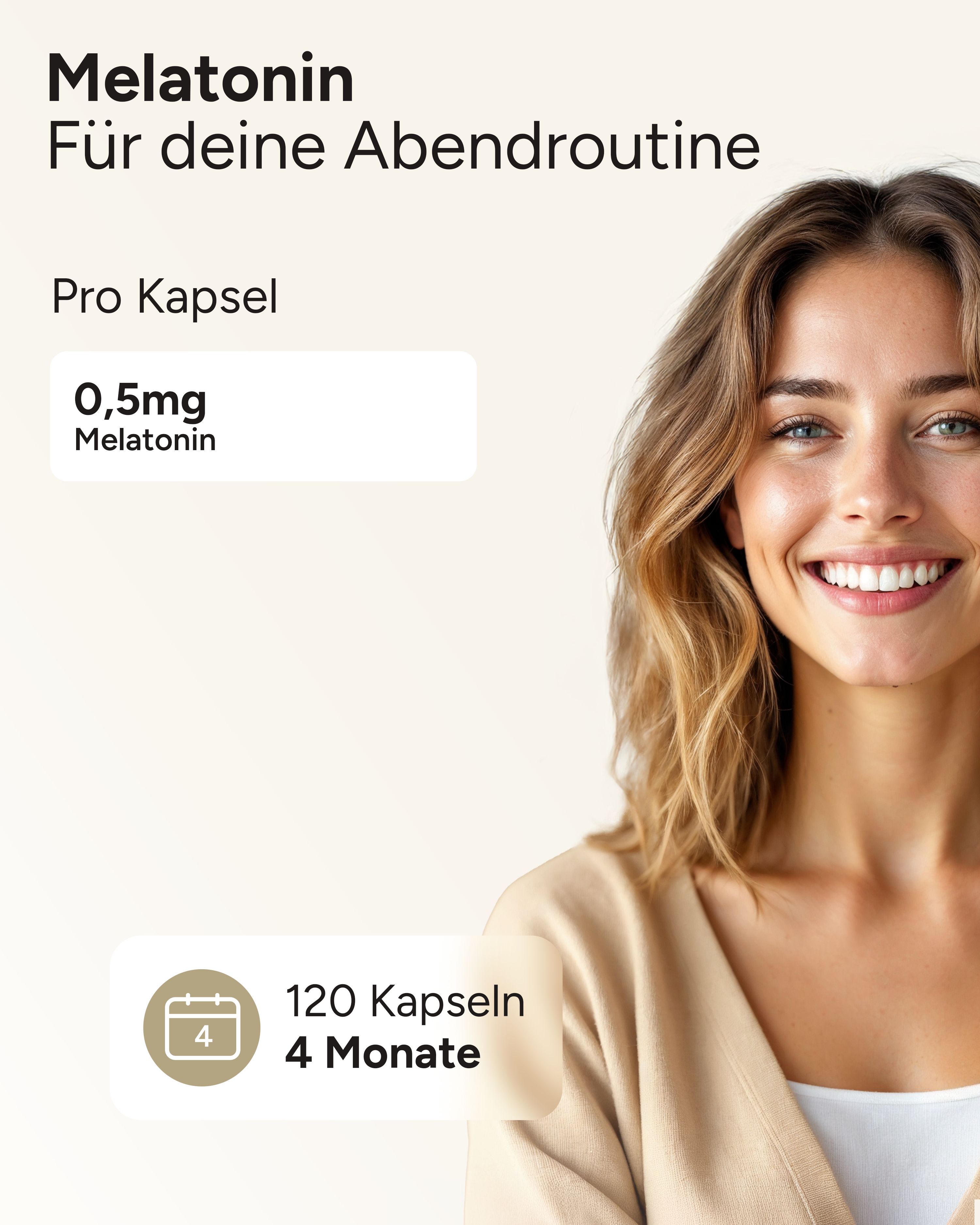 plantomol® Basics - Melatonin Kapseln - 0,5mg Melatonin pro Kapsel für die abendliche Einnahme