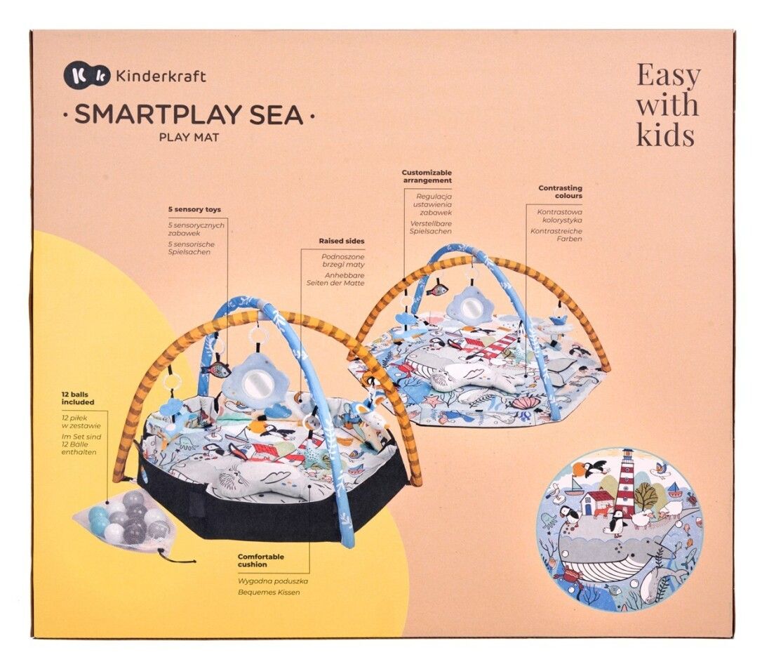Kinderkraft Lernmatte Baby Spielmatte Spielzeug Smartplay Sea