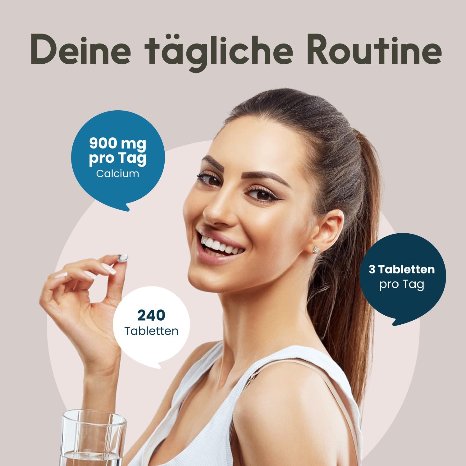 Calcium Hochdosiert - 240 Tabletten - 900mg pro Tag aus Calciumcitrat - Bloom Naturals®