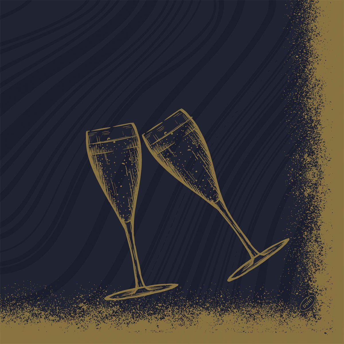 Bio-Dunisoft Servietten 40x40 Sparkly Cheers schwarz 60 St Tücher