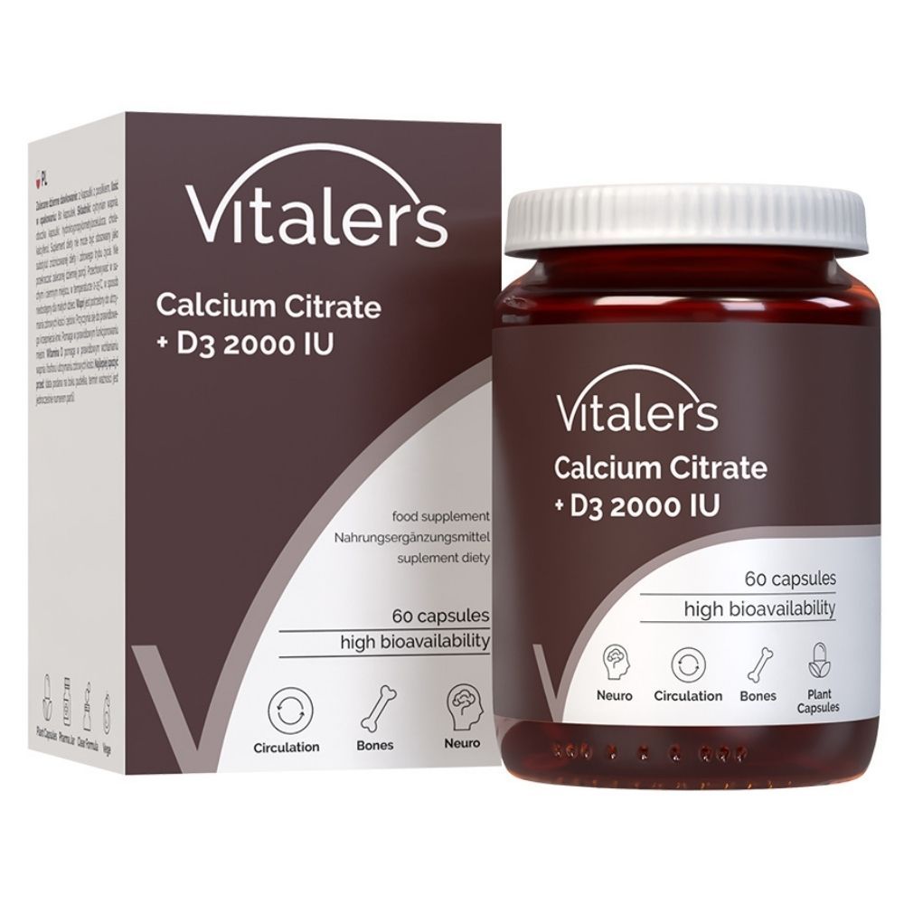 Vitaler’s Calciumcitrat 1200 mg + Vitamin D3 2000 IE 60 St Kapseln