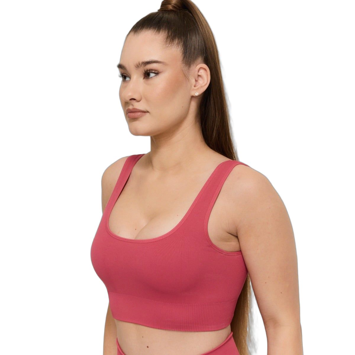 GymBeam Sport-BH Damen nahtlos mit breiten Trägern Bloom