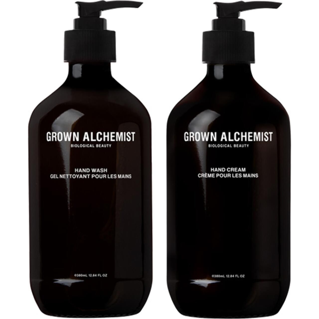 Grown Alchemist, Amber Glass Bottle Hand Care Kit = Hand Wash 380 ml + Hand Cream 380 ml