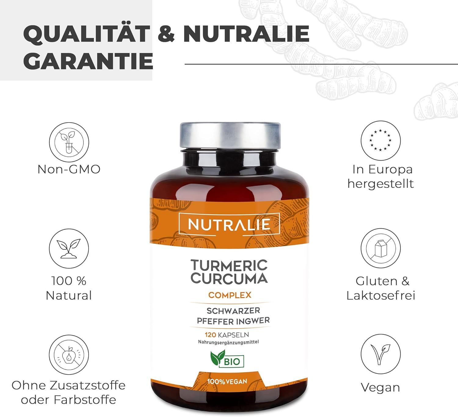 Nutralie Kurkuma Kapseln Bio Hochdosiert