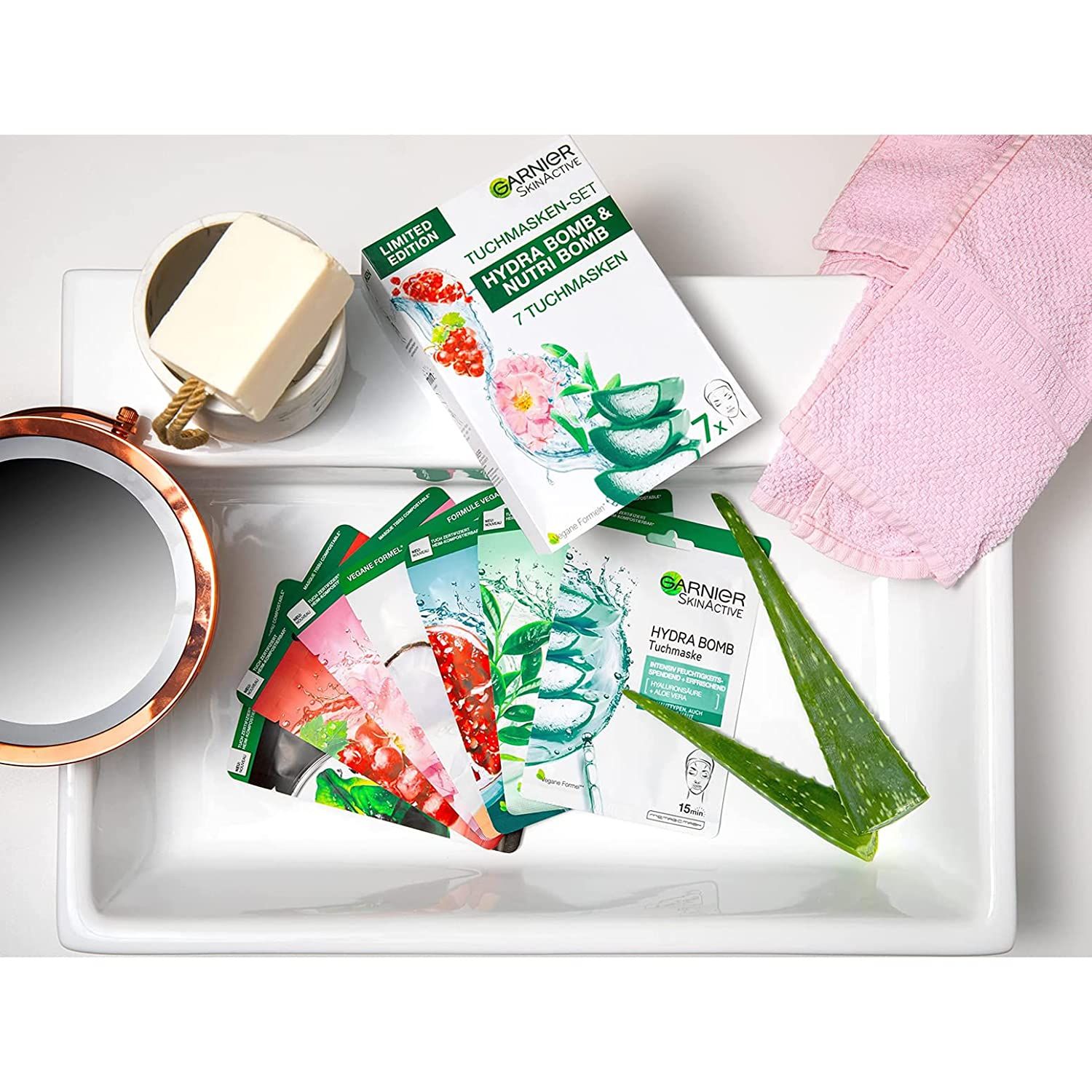 Garnier Tuchmasken Set für jeden Hauttyp, 7 Gesichtsmasken für trockene bis normale Haut