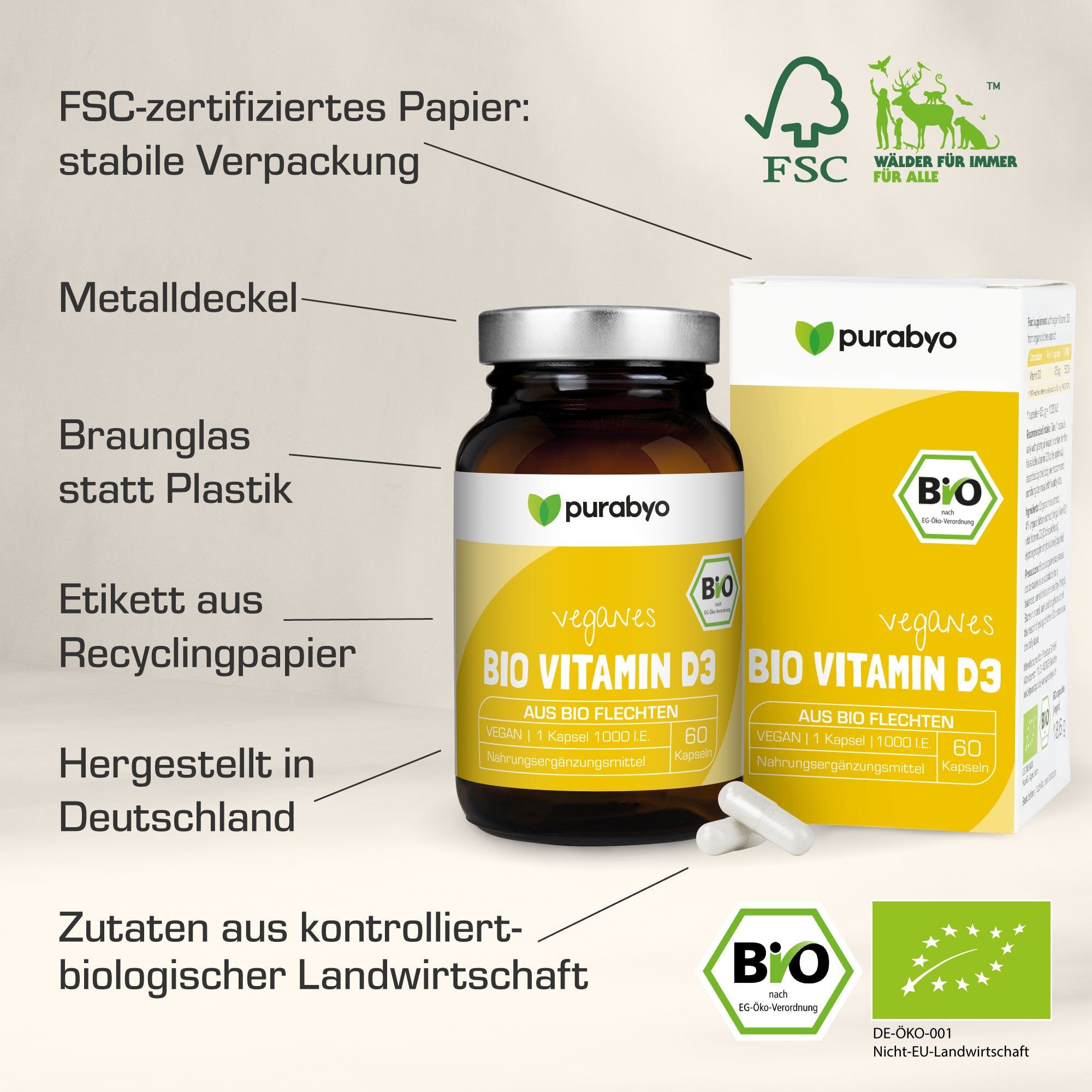 Purabyo Bio Vitamin D3 Kapseln