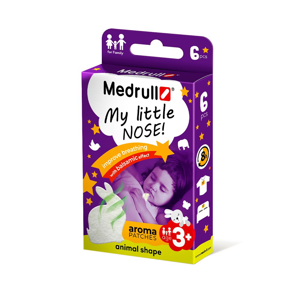 Medrullo My little NOSE! Aroma Patches, 6 Stück, Tierformen, für Familie, ab 3 Jahren.